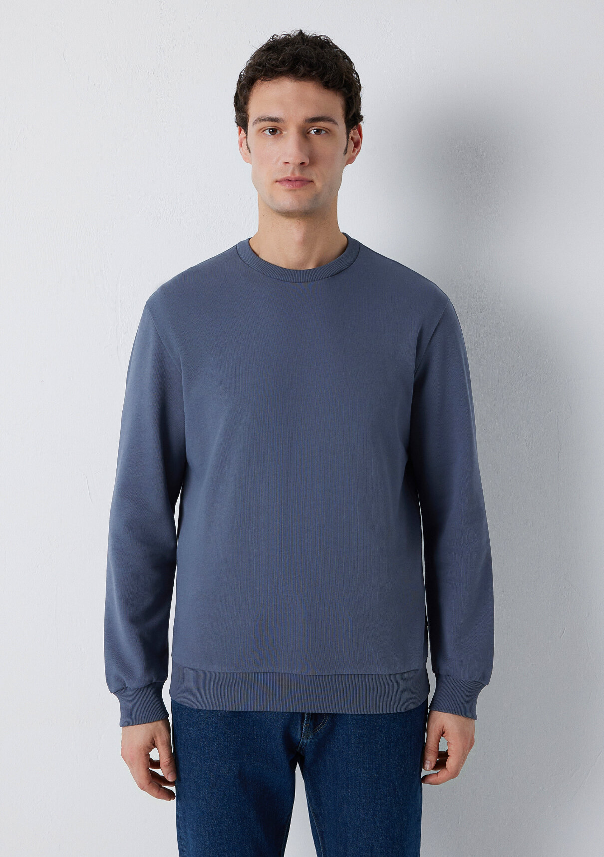Mavi Bisiklet Yaka Lacivert Basic Sweatshirt görsel 3