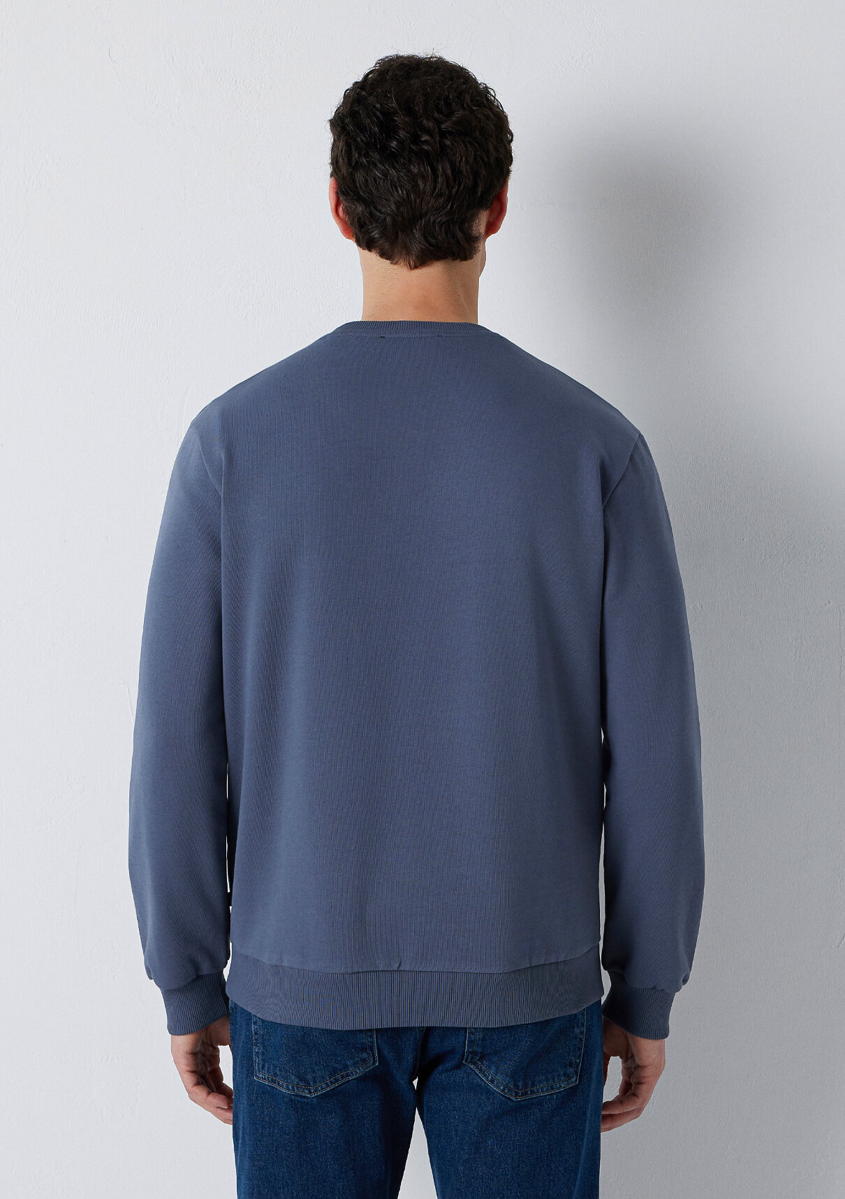 Mavi Bisiklet Yaka Lacivert Basic Sweatshirt görsel 5