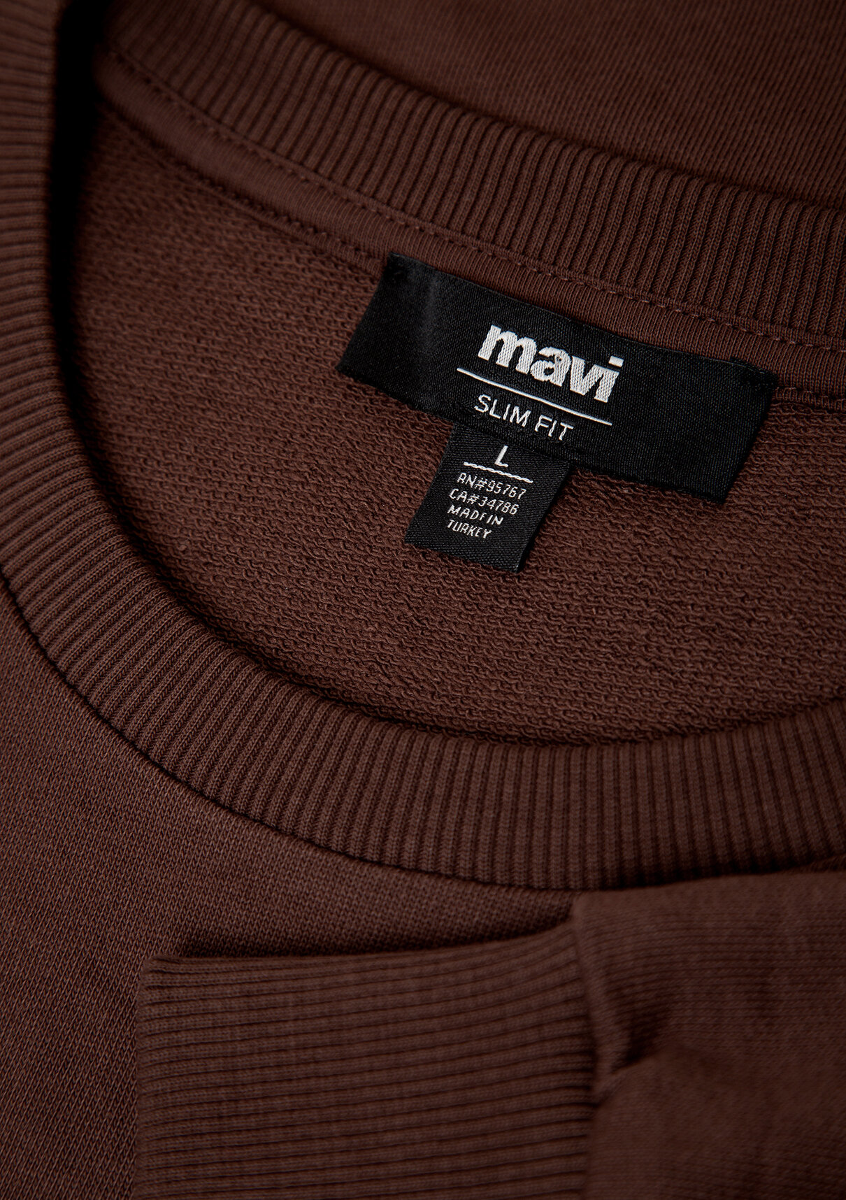Mavi Bisiklet Yaka Kahverengi Basic Sweatshirt görsel 8