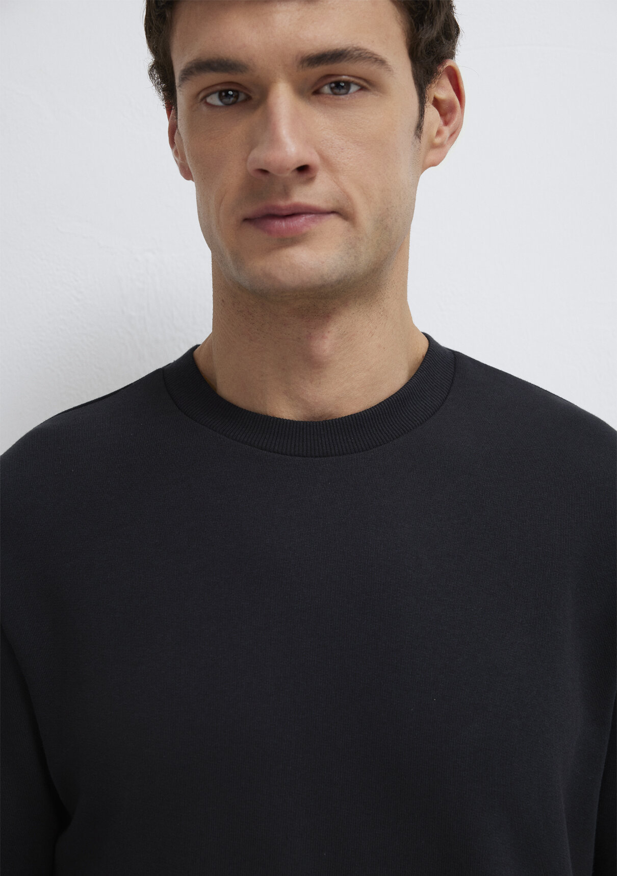 Mavi Bisiklet Yaka Siyah Sweatshirt görsel 6