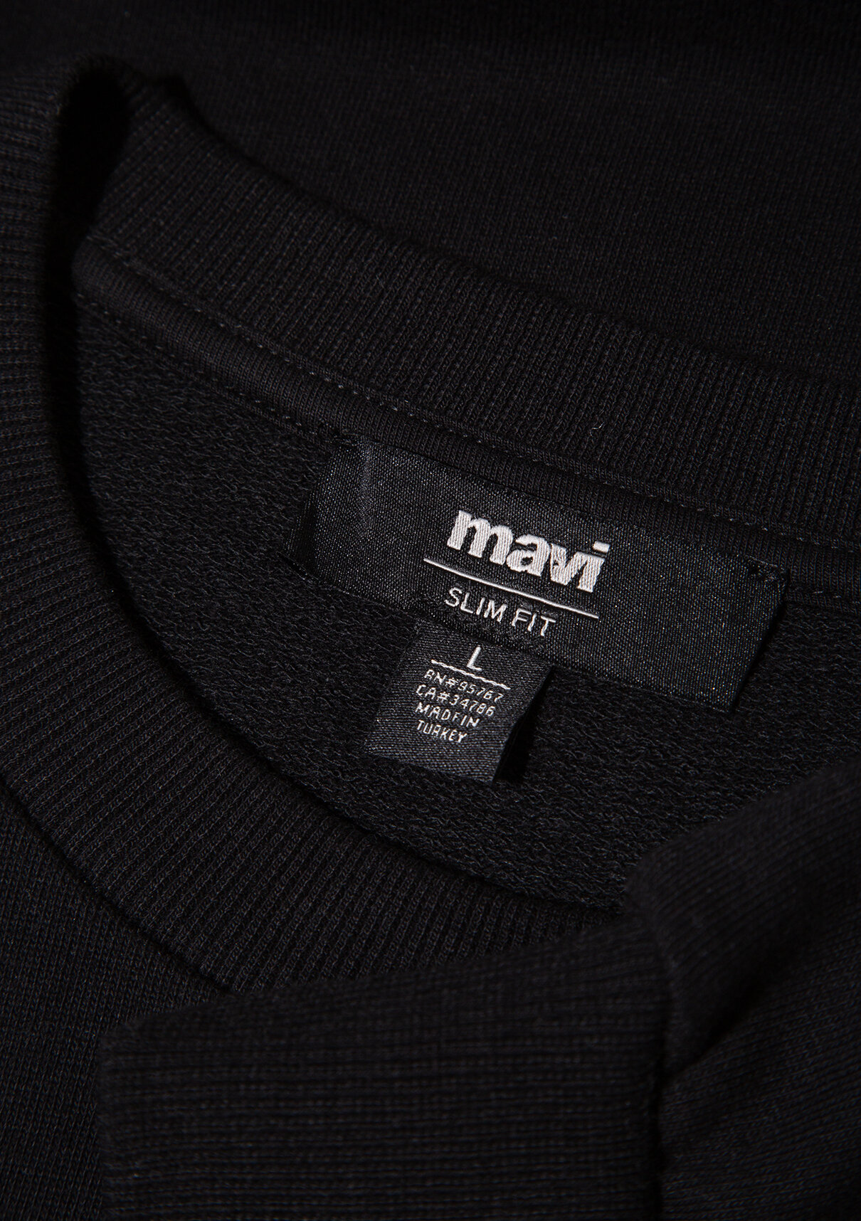 Mavi Bisiklet Yaka Siyah Sweatshirt görsel 7