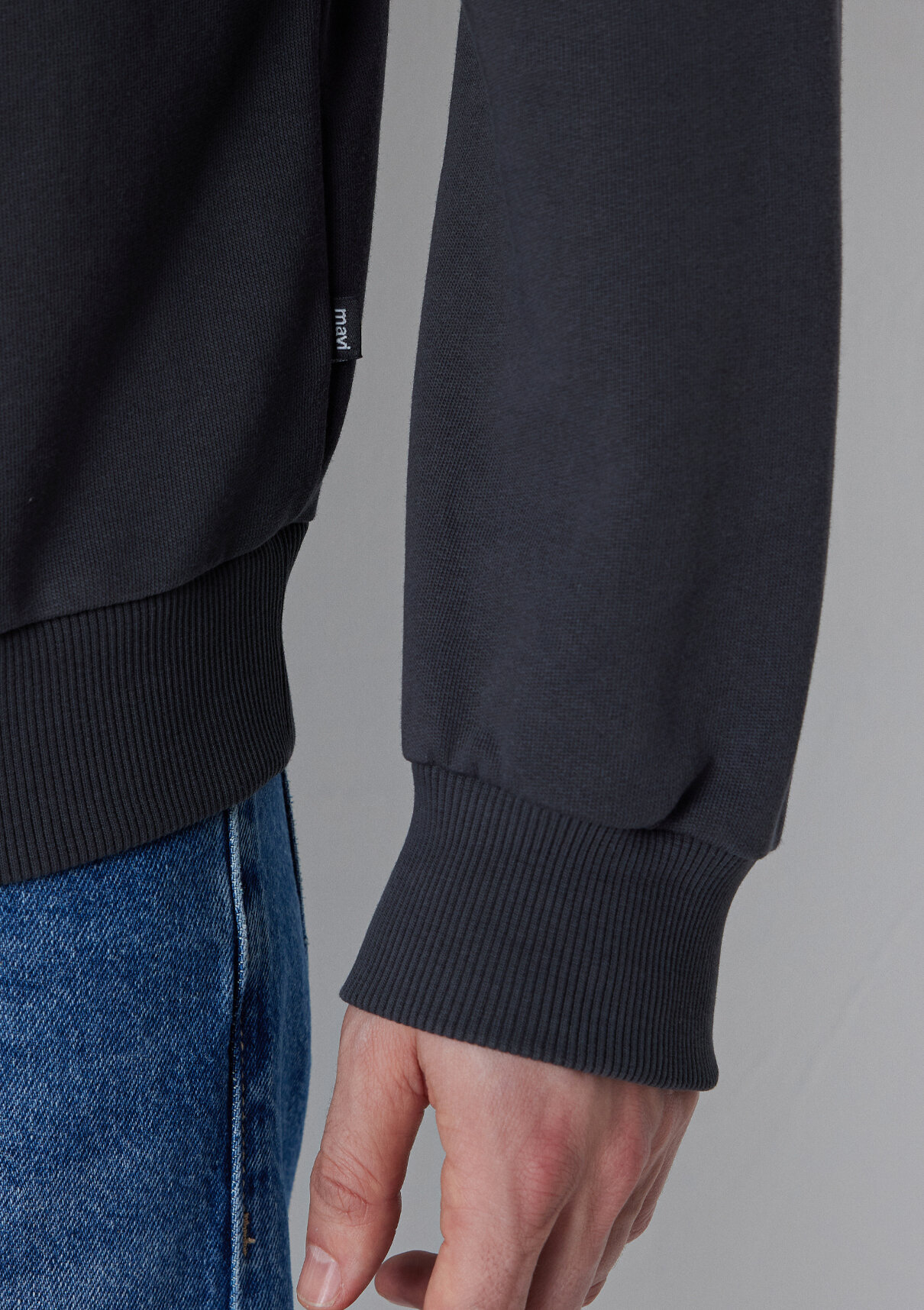 Mavi Bisiklet Yaka Antrasit Basic Sweatshirt görsel 7