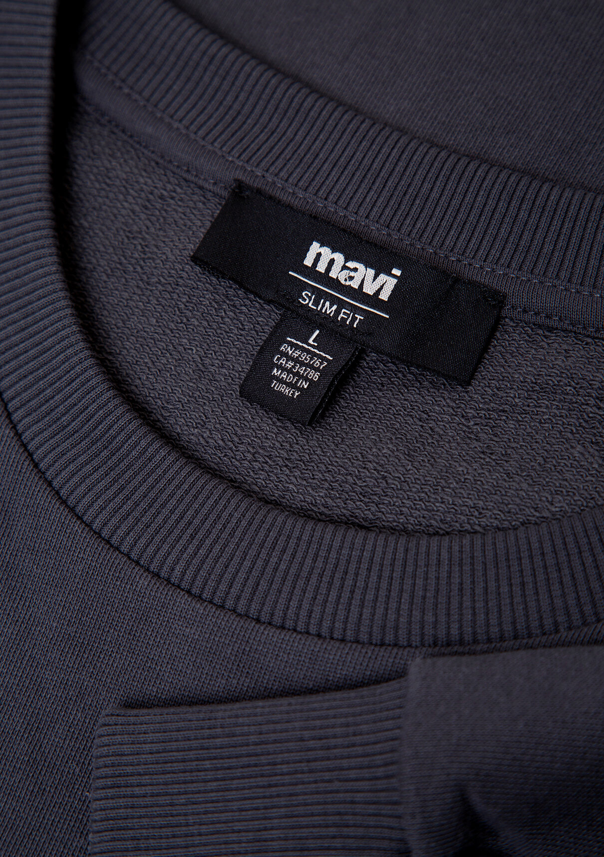 Mavi Bisiklet Yaka Antrasit Basic Sweatshirt görsel 8