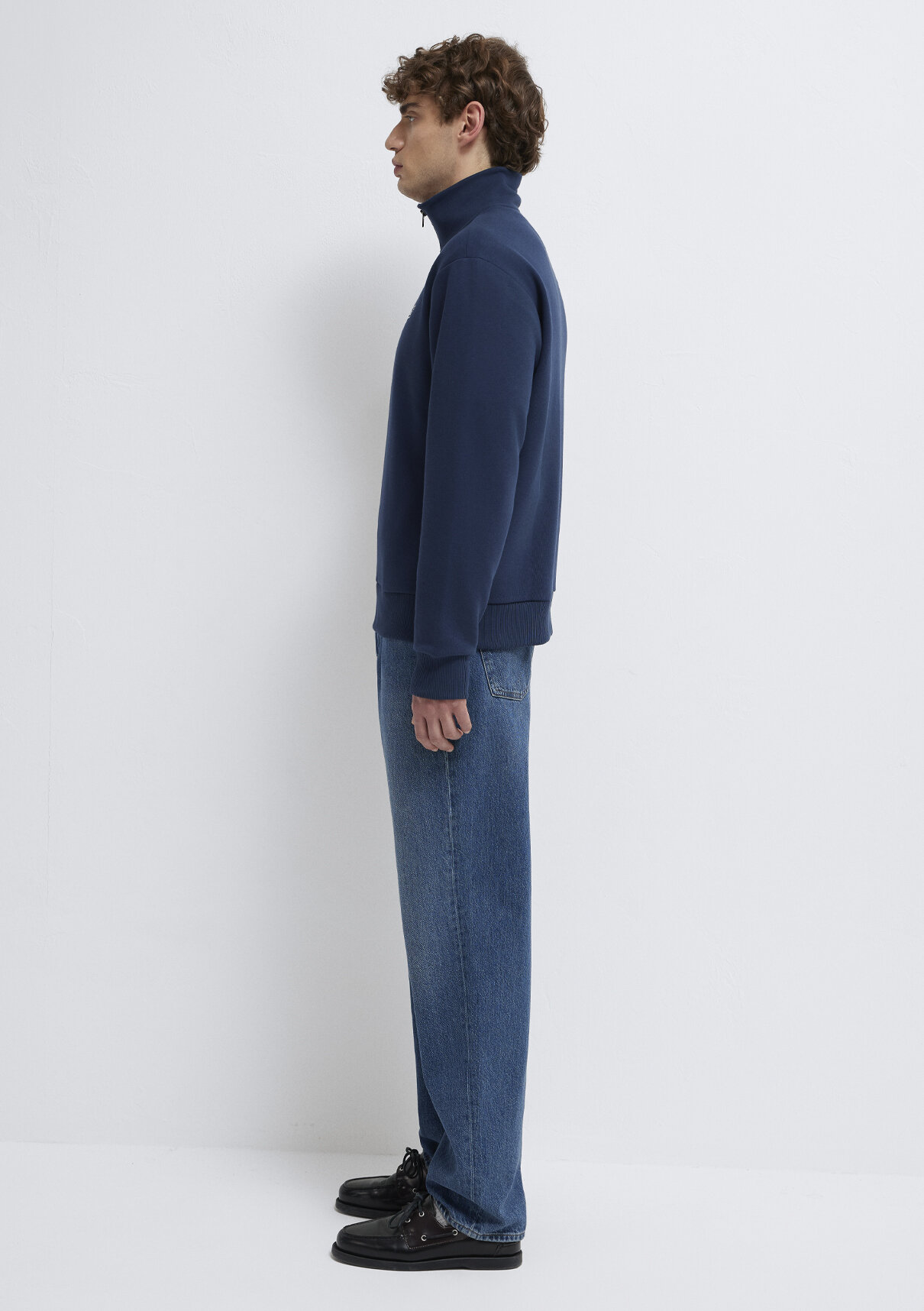 Mavi Yarı Fermuarlı Lacivert Sweatshirt görsel 4
