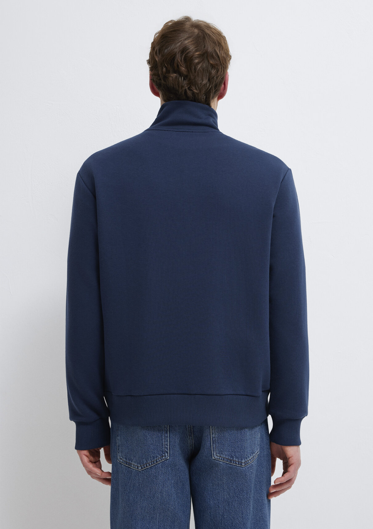 Mavi Yarı Fermuarlı Lacivert Sweatshirt görsel 5