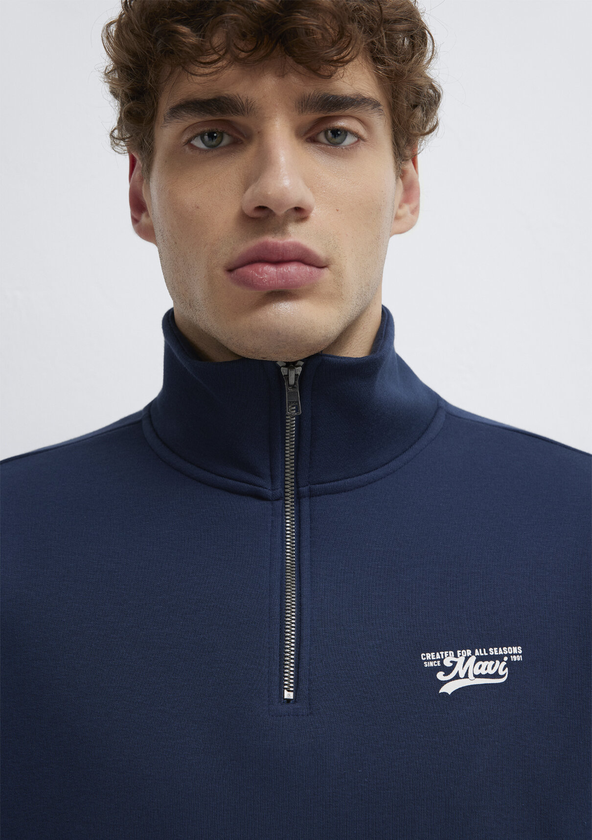 Mavi Yarı Fermuarlı Lacivert Sweatshirt görsel 6