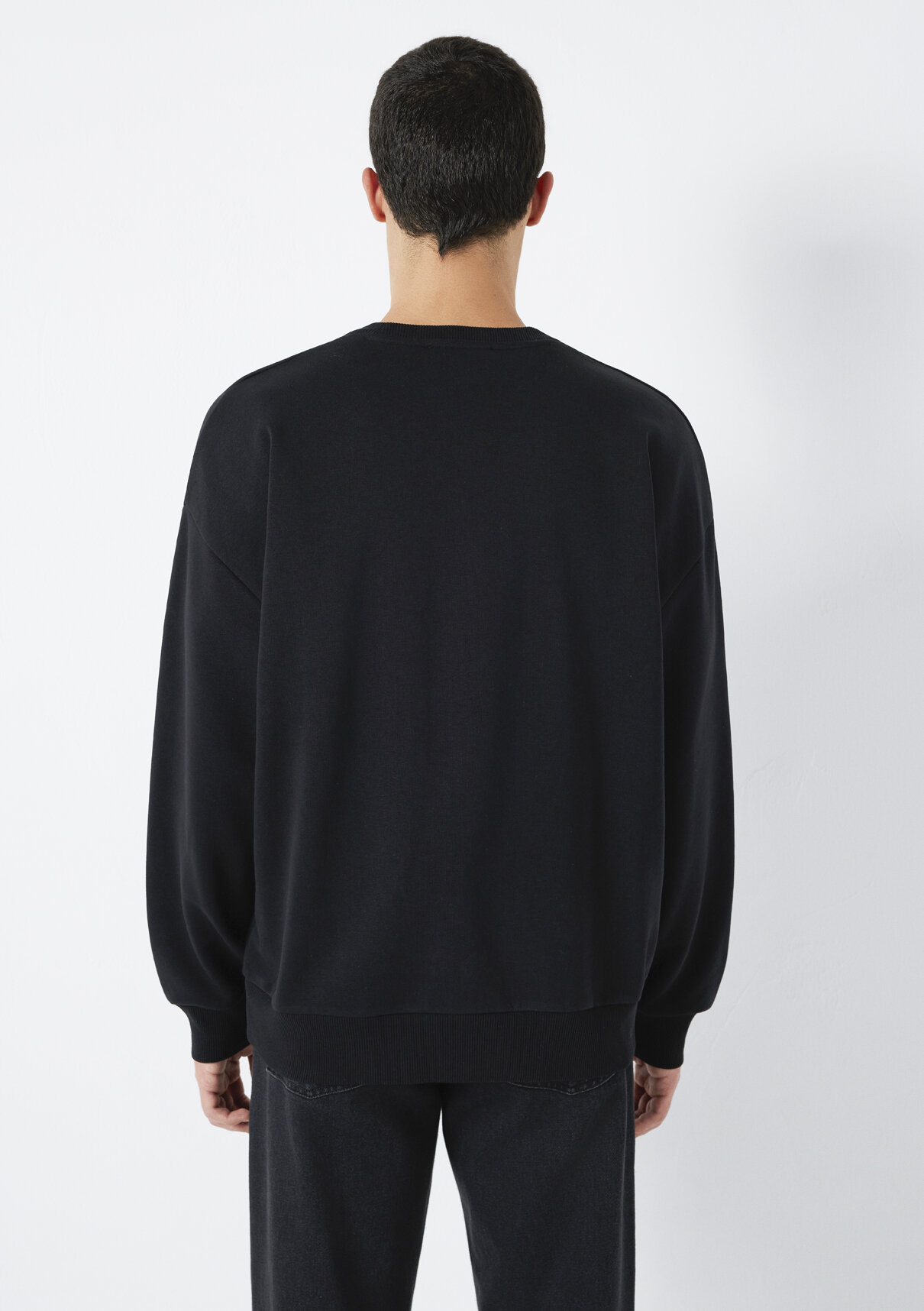 Mavi Baskılı Siyah Sweatshirt görsel 6