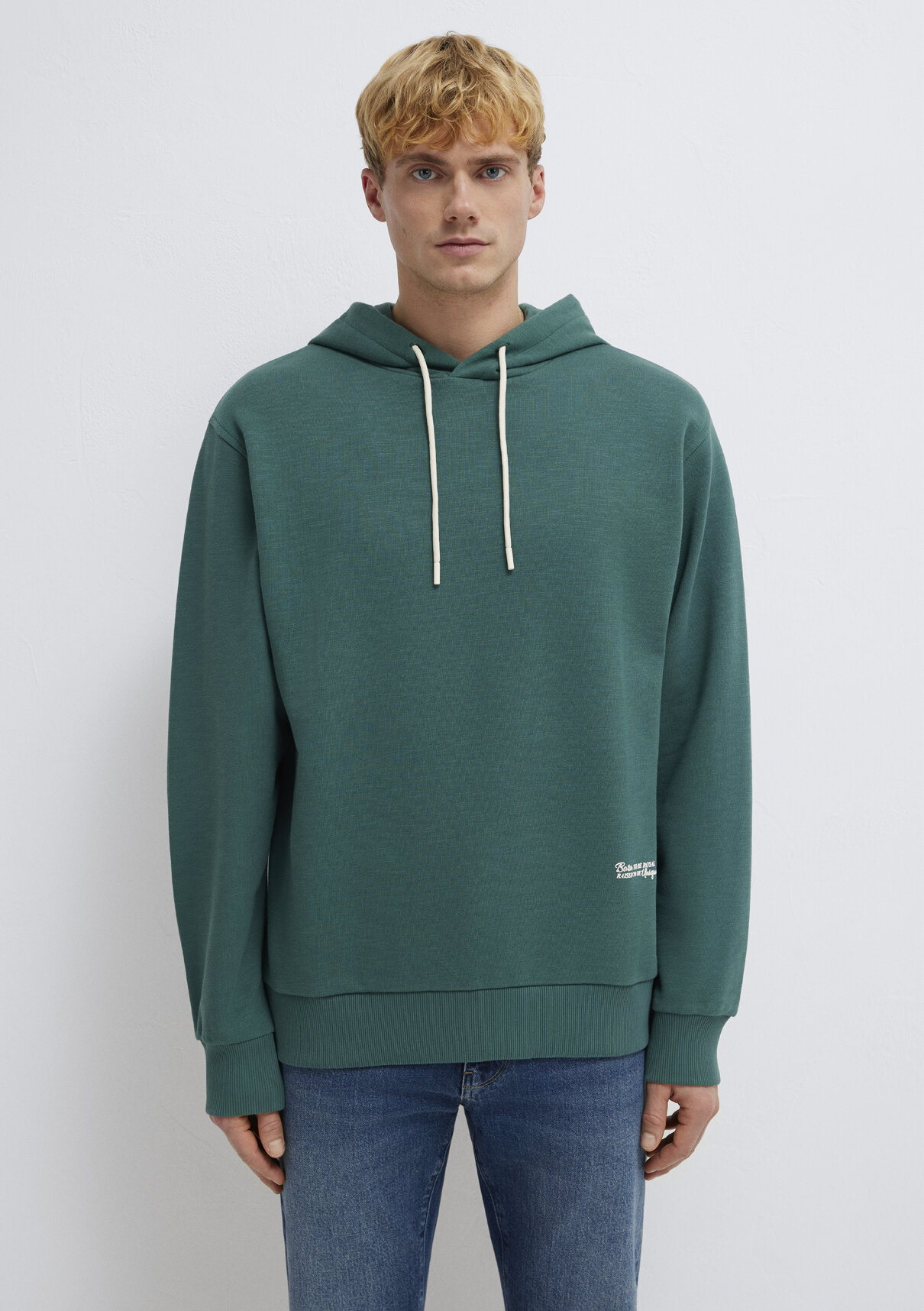 Mavi Kapüşonlu Yeşil Sweatshirt görsel 3