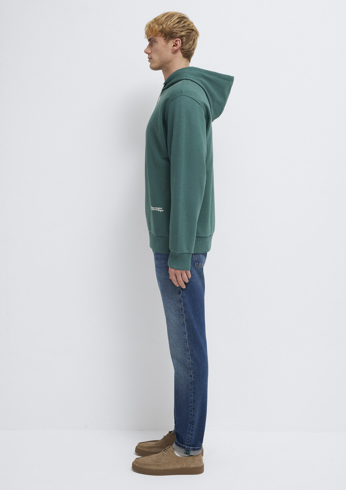 Mavi Kapüşonlu Yeşil Sweatshirt görsel 4