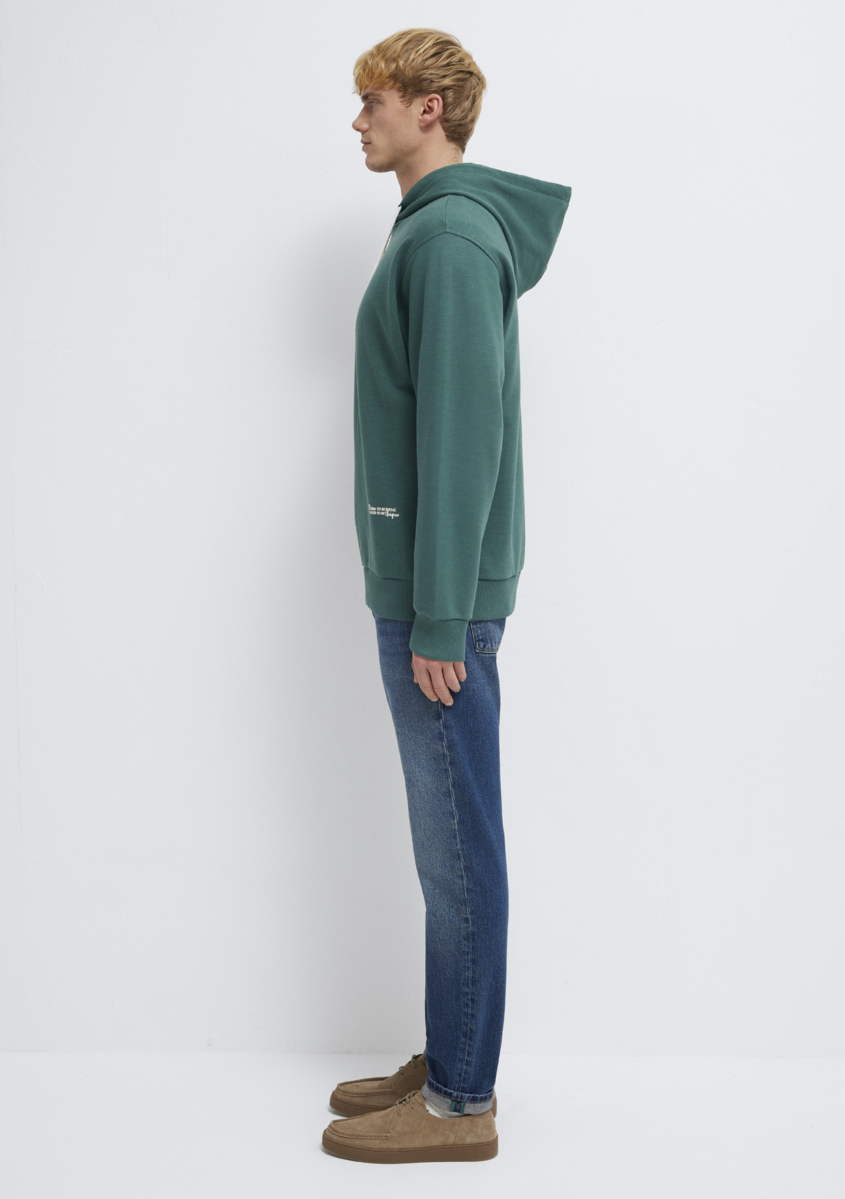 Mavi Kapüşonlu Yeşil Sweatshirt görsel 4