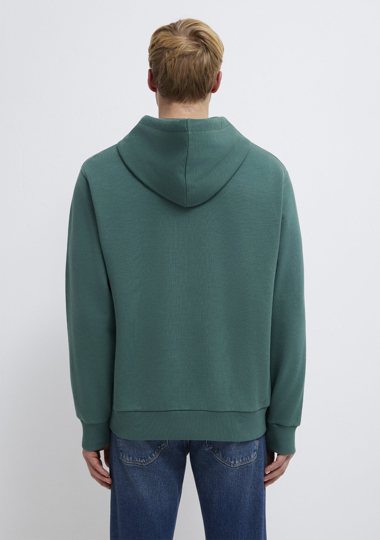 Mavi Kapüşonlu Yeşil Sweatshirt görsel 5
