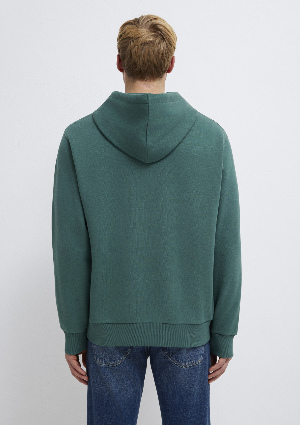 Mavi Kapüşonlu Yeşil Sweatshirt görsel 5