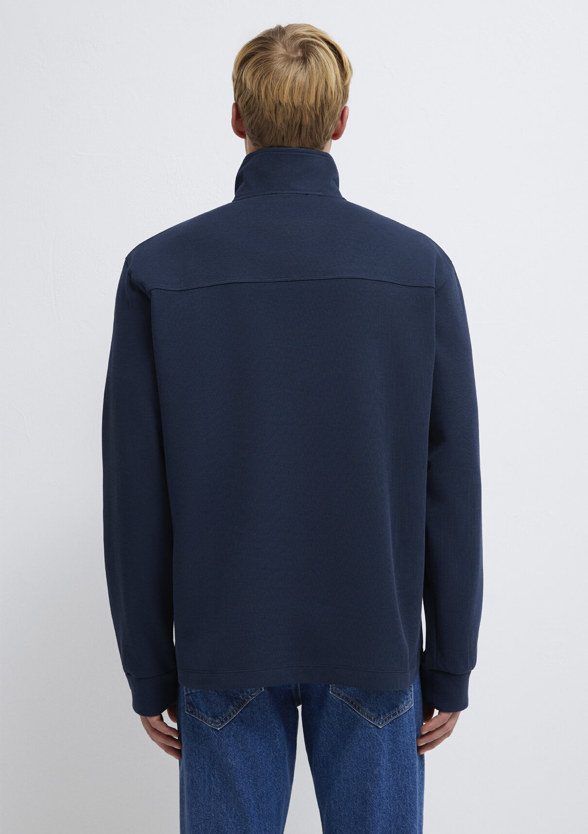 Mavi Yarı Fermuarlı Lacivert Sweatshirt görsel 6