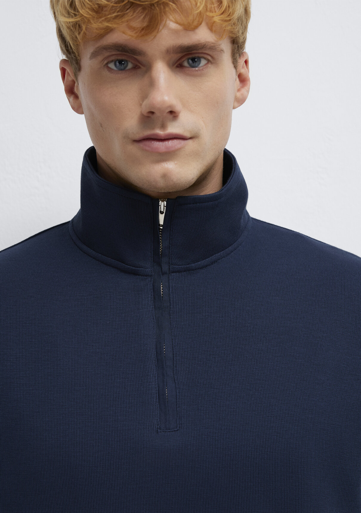Mavi Yarı Fermuarlı Lacivert Sweatshirt görsel 7