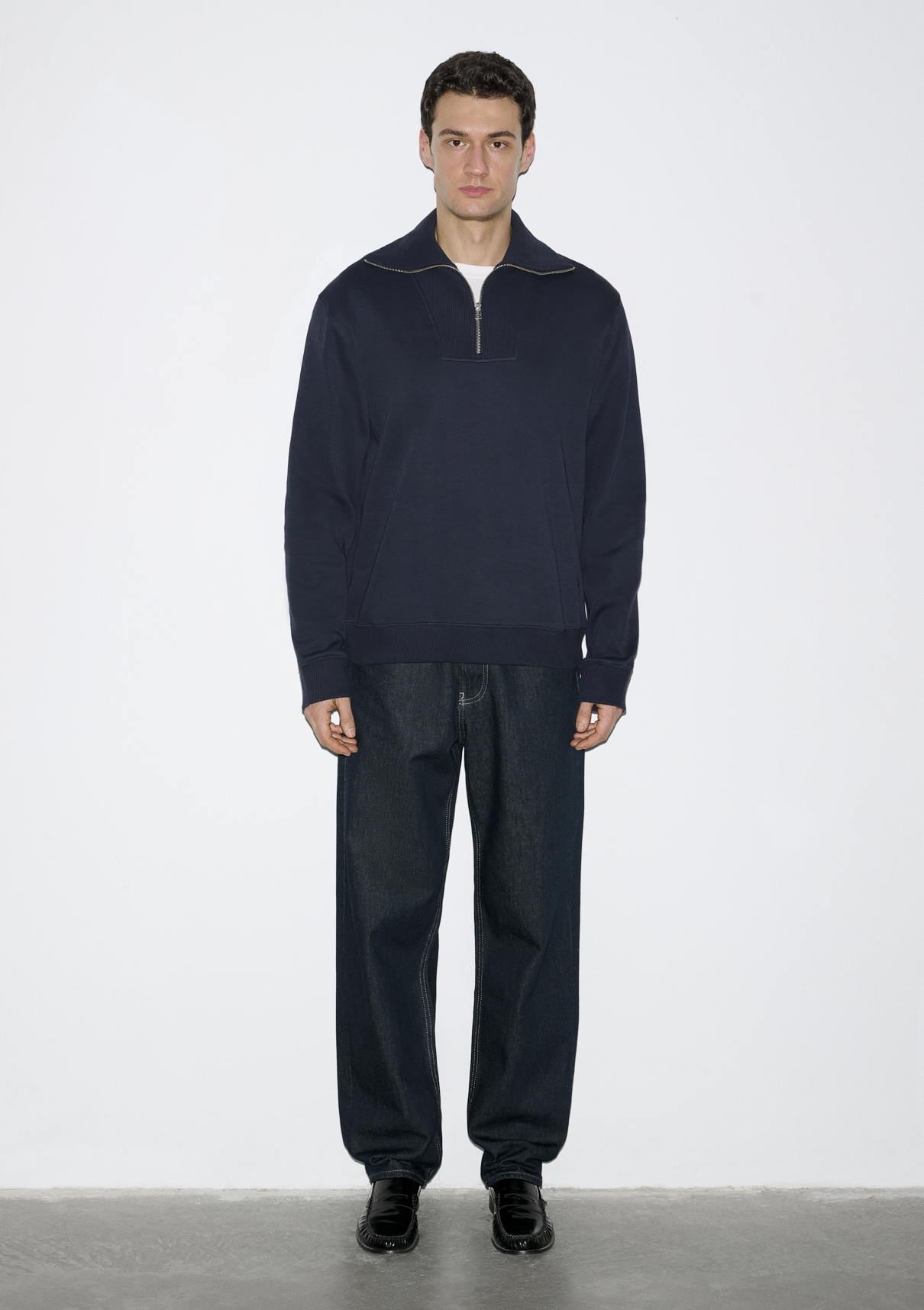 Mavi Yarı Fermuarlı Lacivert Sweatshirt görsel 3
