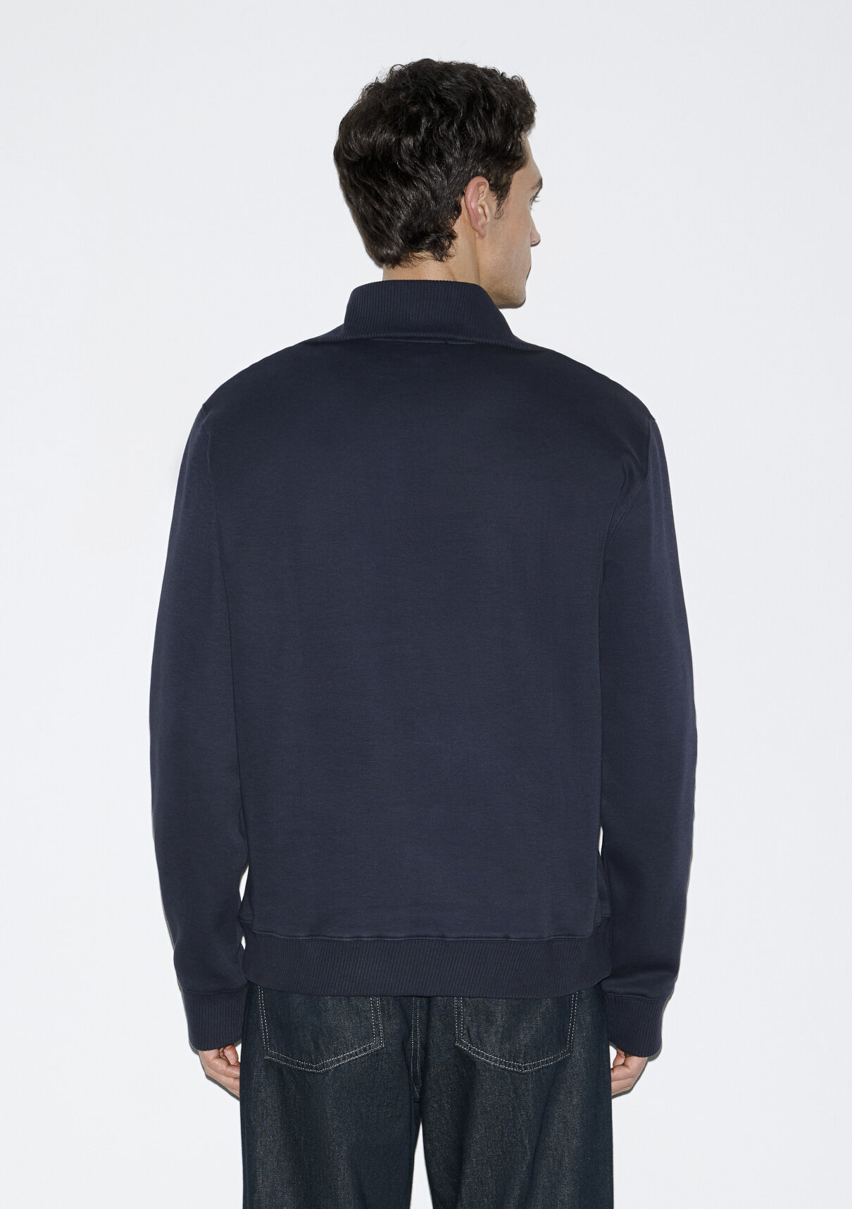Mavi Yarı Fermuarlı Lacivert Sweatshirt görsel 4