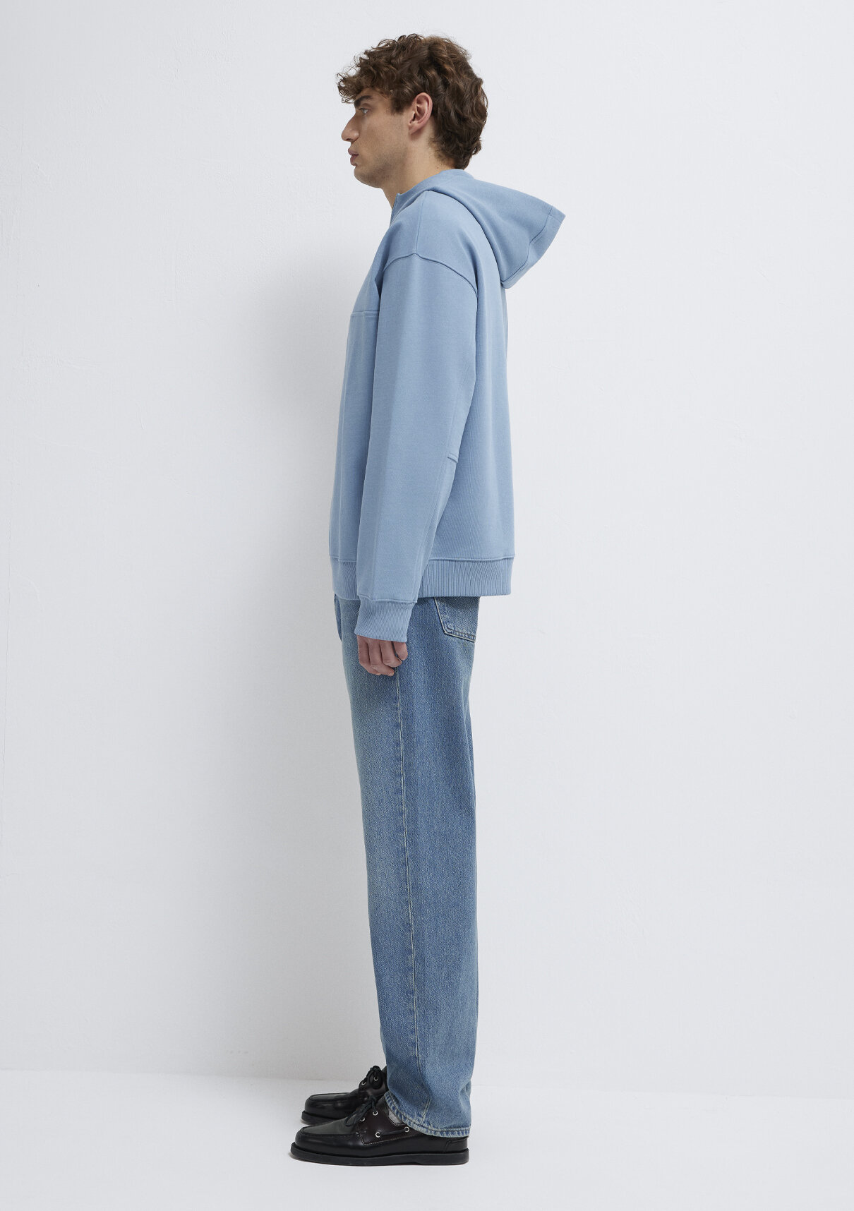 Mavi MVJNS Nakışlı Yarı Fermuarlı Mavi Sweatshirt görsel 5