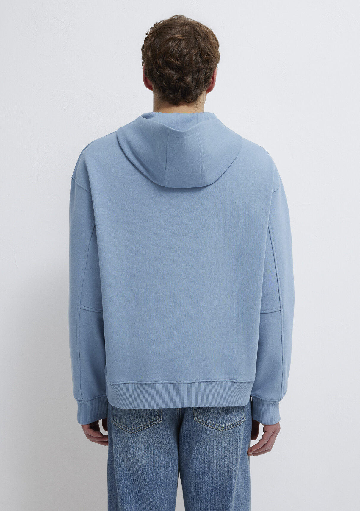 Mavi MVJNS Nakışlı Yarı Fermuarlı Mavi Sweatshirt görsel 6