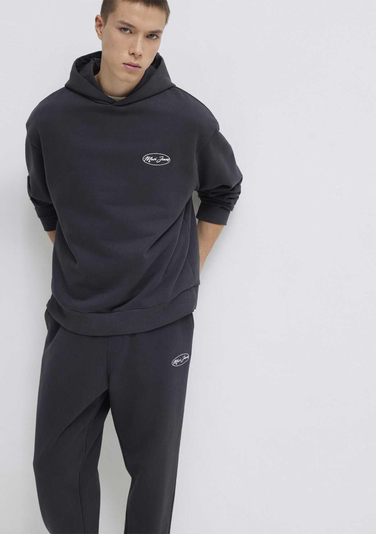 Mavi Jeans Nakışlı Kapüşonlu Antrasit Sweatshirt görsel 2