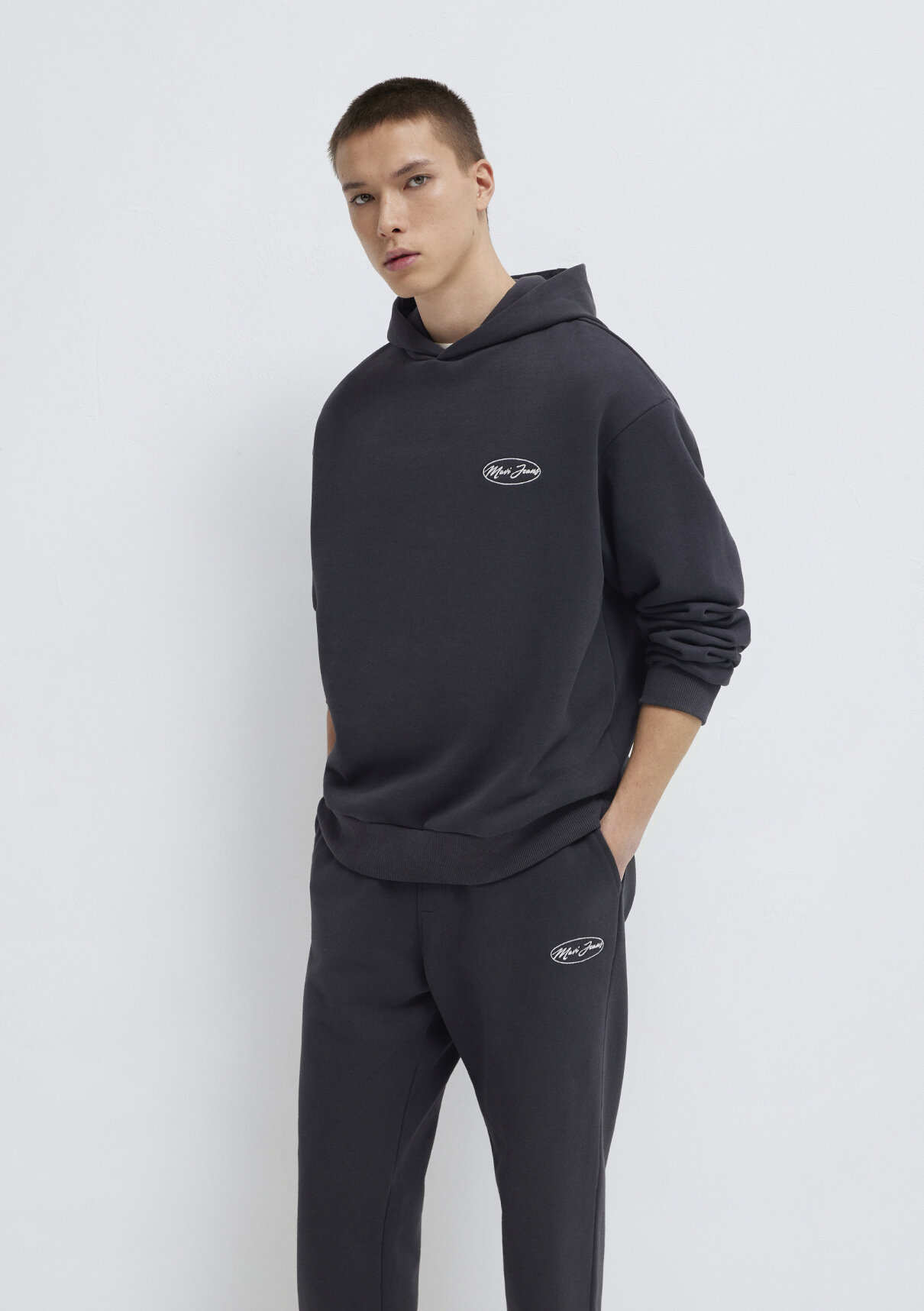 Mavi Jeans Nakışlı Kapüşonlu Antrasit Sweatshirt görsel 3