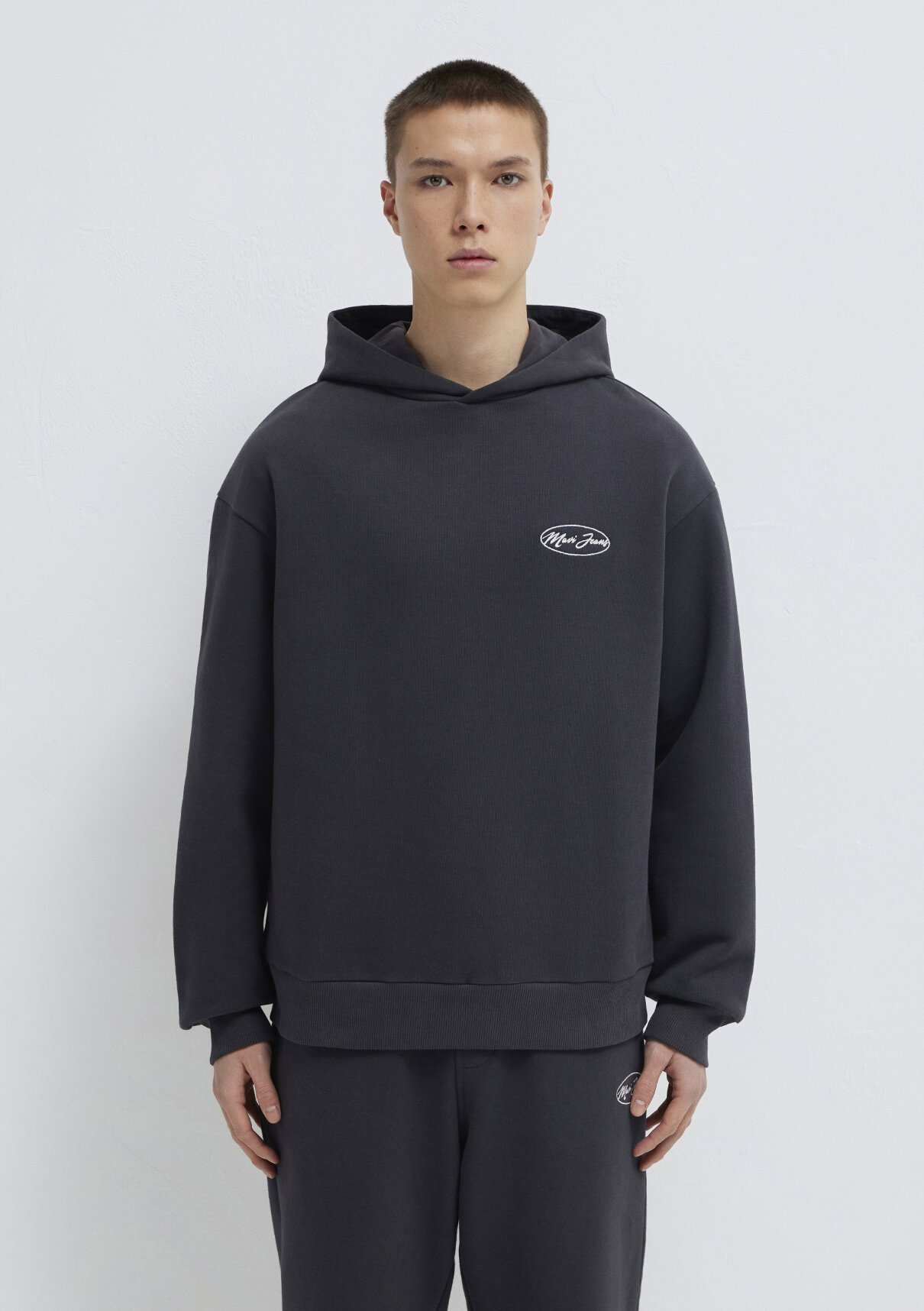 Mavi Jeans Nakışlı Kapüşonlu Antrasit Sweatshirt görsel 5