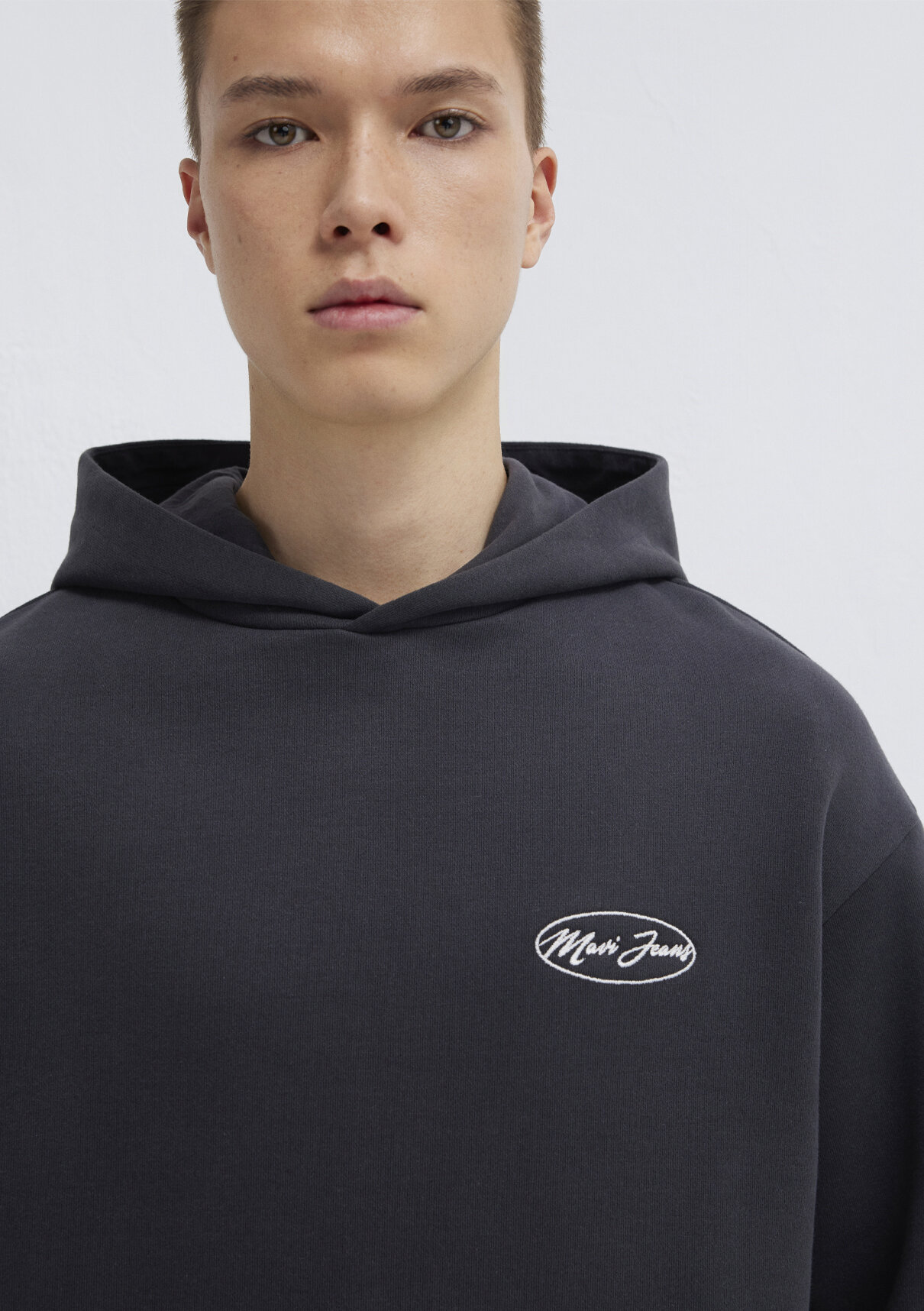 Mavi Jeans Nakışlı Kapüşonlu Antrasit Sweatshirt görsel 8