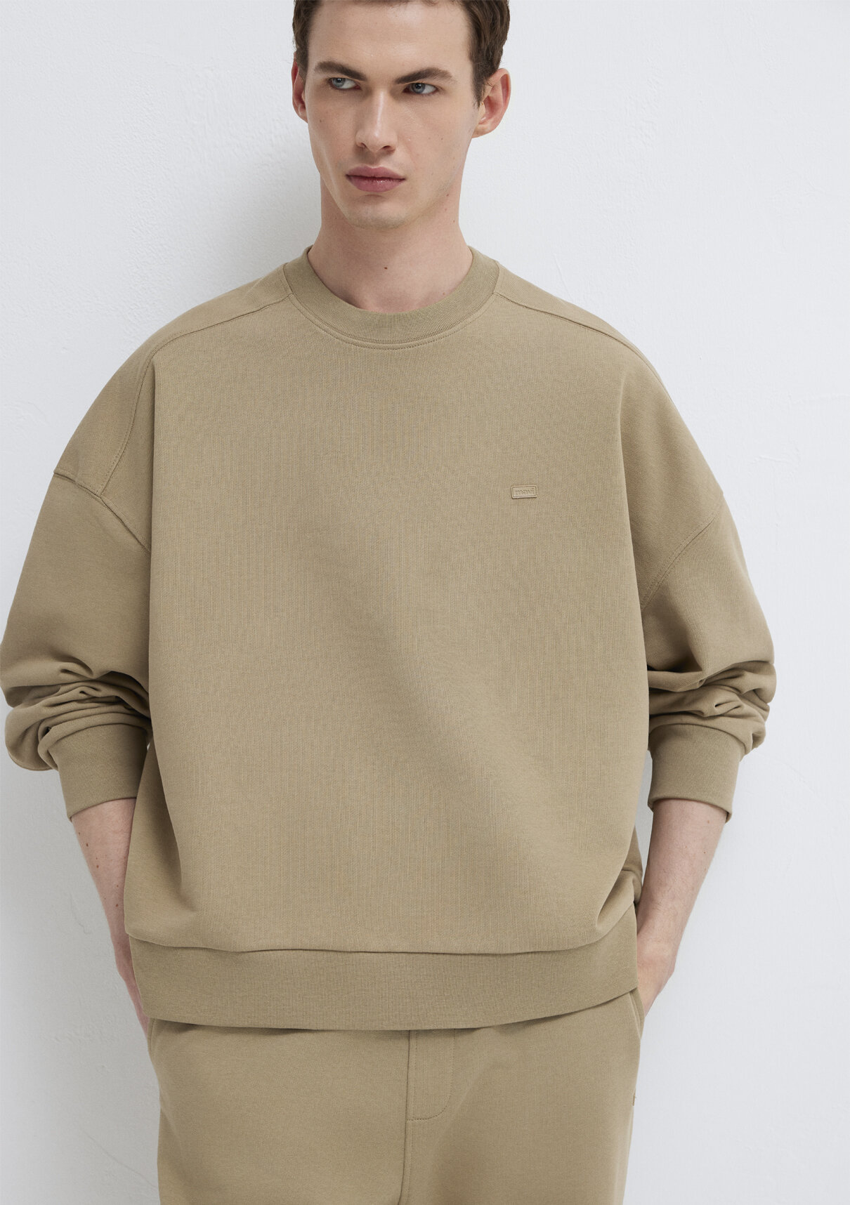 Mavi Bisiklet Yaka Bej Sweatshirt