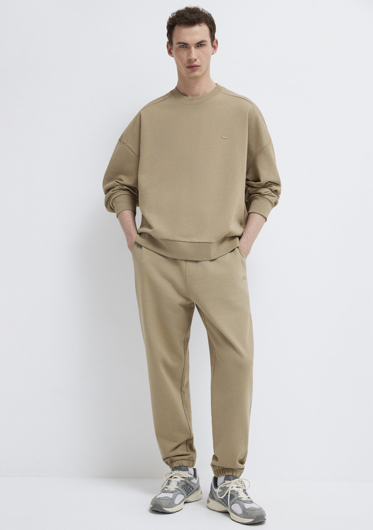 Mavi Bisiklet Yaka Bej Sweatshirt görsel 2
