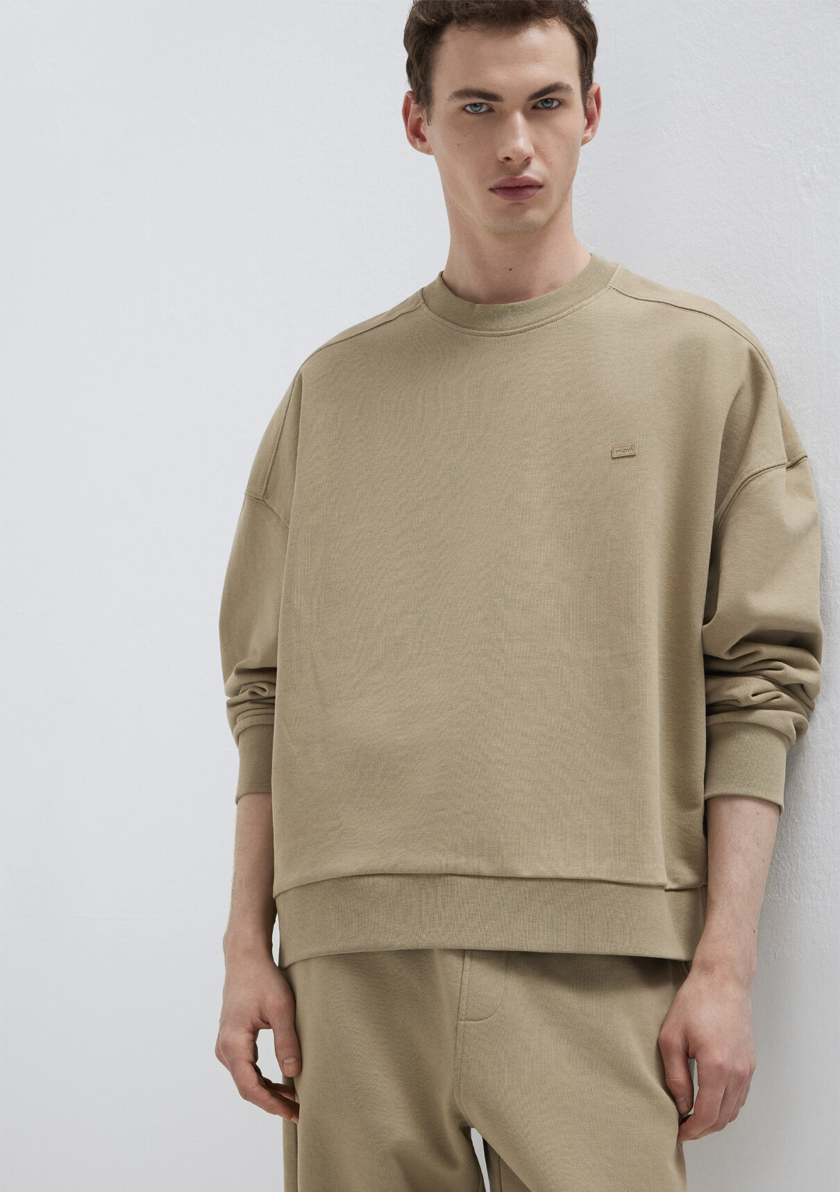 Mavi Bisiklet Yaka Bej Sweatshirt görsel 3