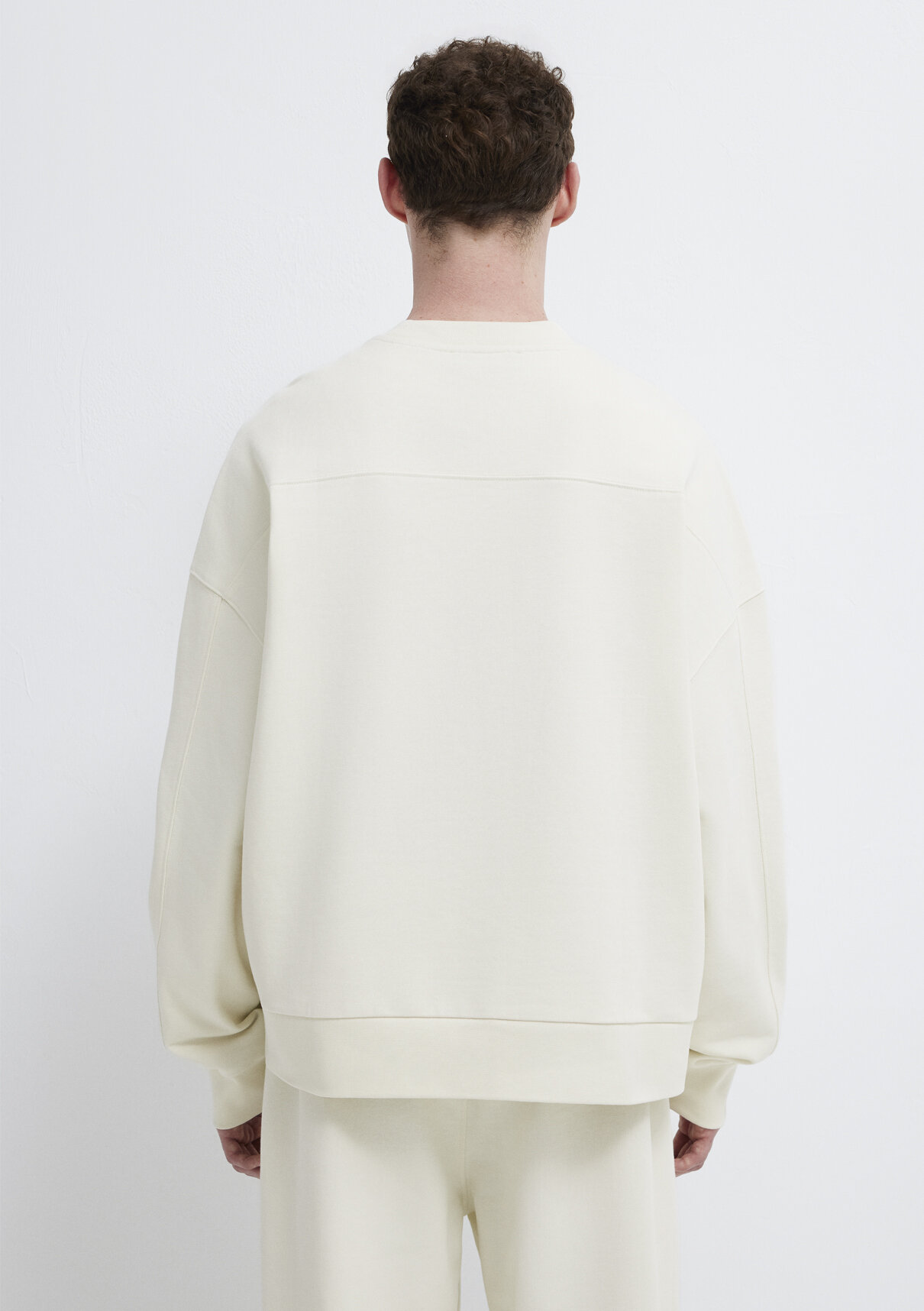 Mavi Bisiklet Yaka Ekru Sweatshirt görsel 6