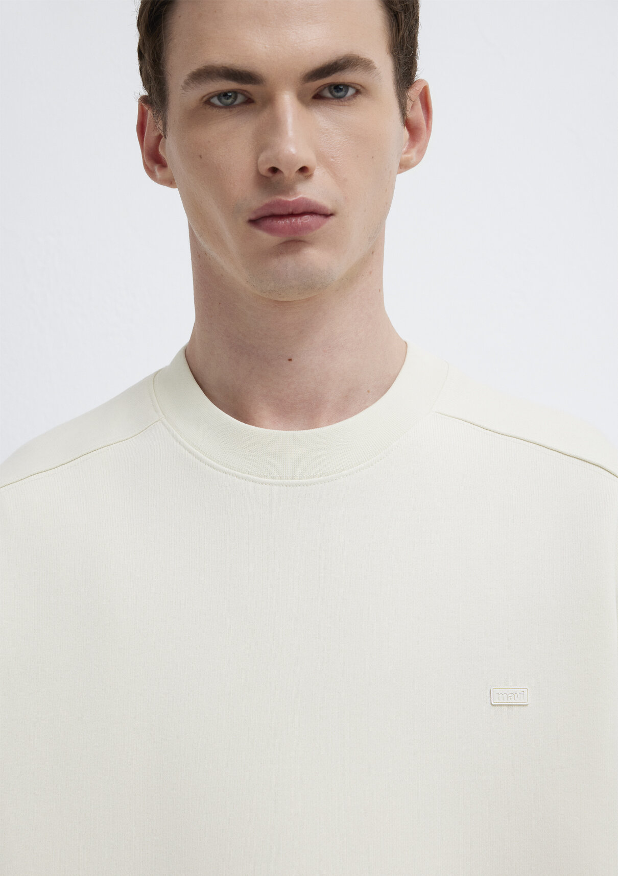 Mavi Bisiklet Yaka Ekru Sweatshirt görsel 7