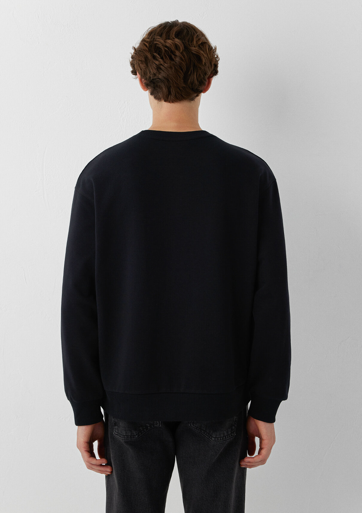 Mavi Logo Baskılı Bisiklet Yaka Siyah Sweatshirt görsel 5