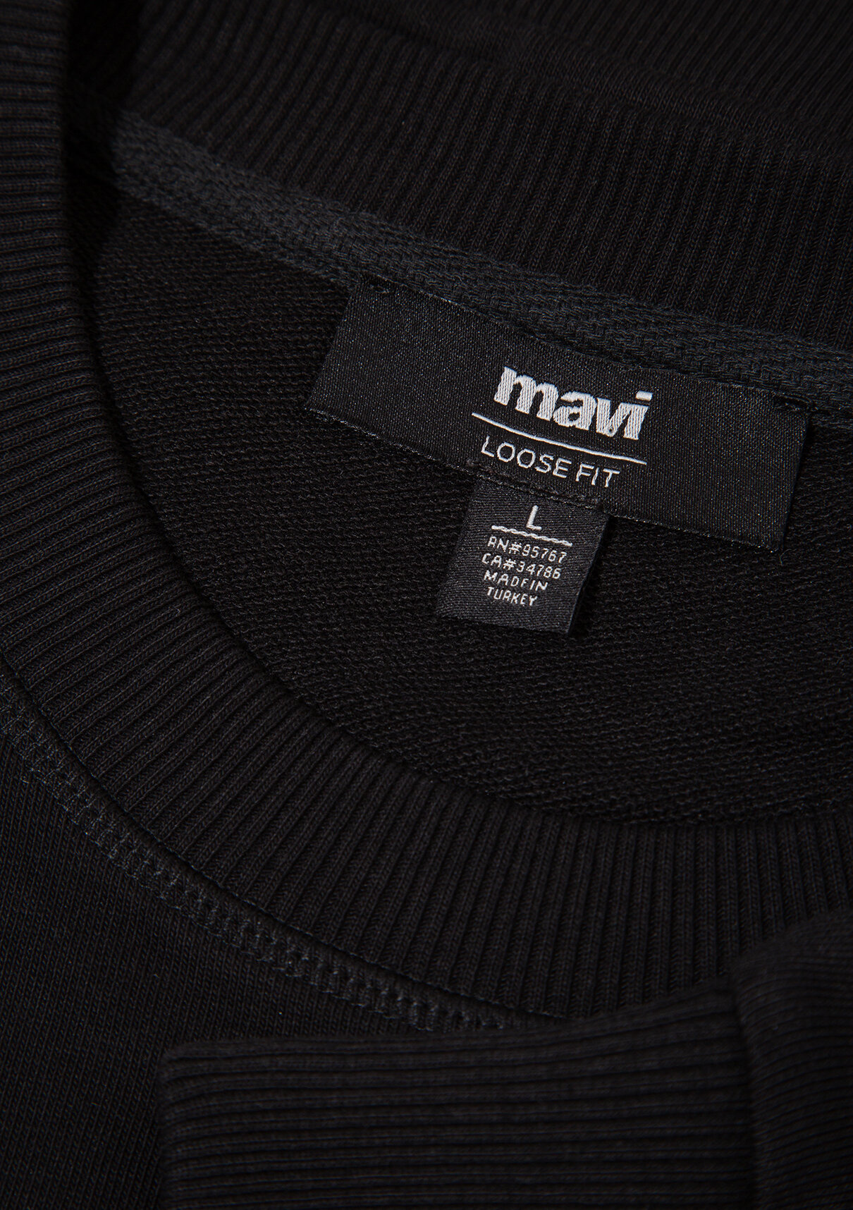 Mavi Logo Baskılı Bisiklet Yaka Siyah Sweatshirt görsel 7