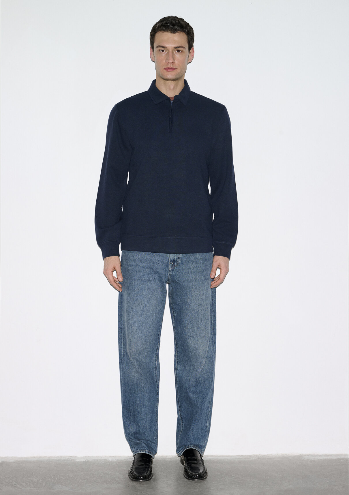 Mavi Esnek Lacivert Travel Polo Sweatshirt görsel 4