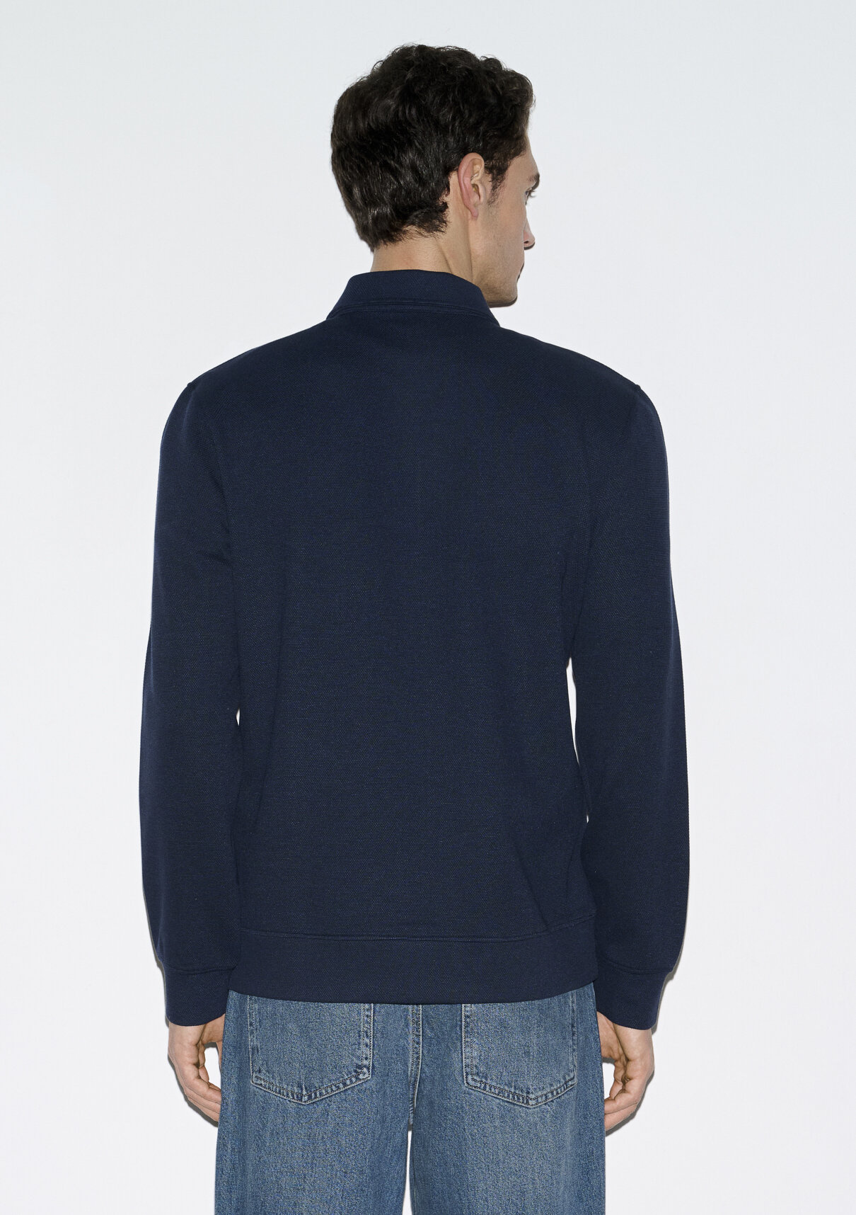 Mavi Esnek Lacivert Travel Polo Sweatshirt görsel 5