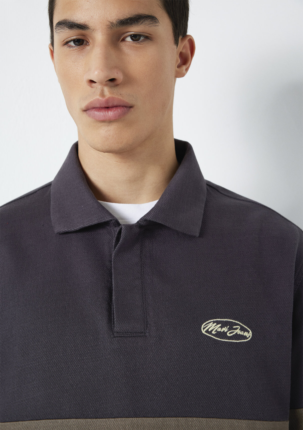 Mavi Jeans Nakışlı Polo Yaka Antrasit Sweatshirt görsel 7