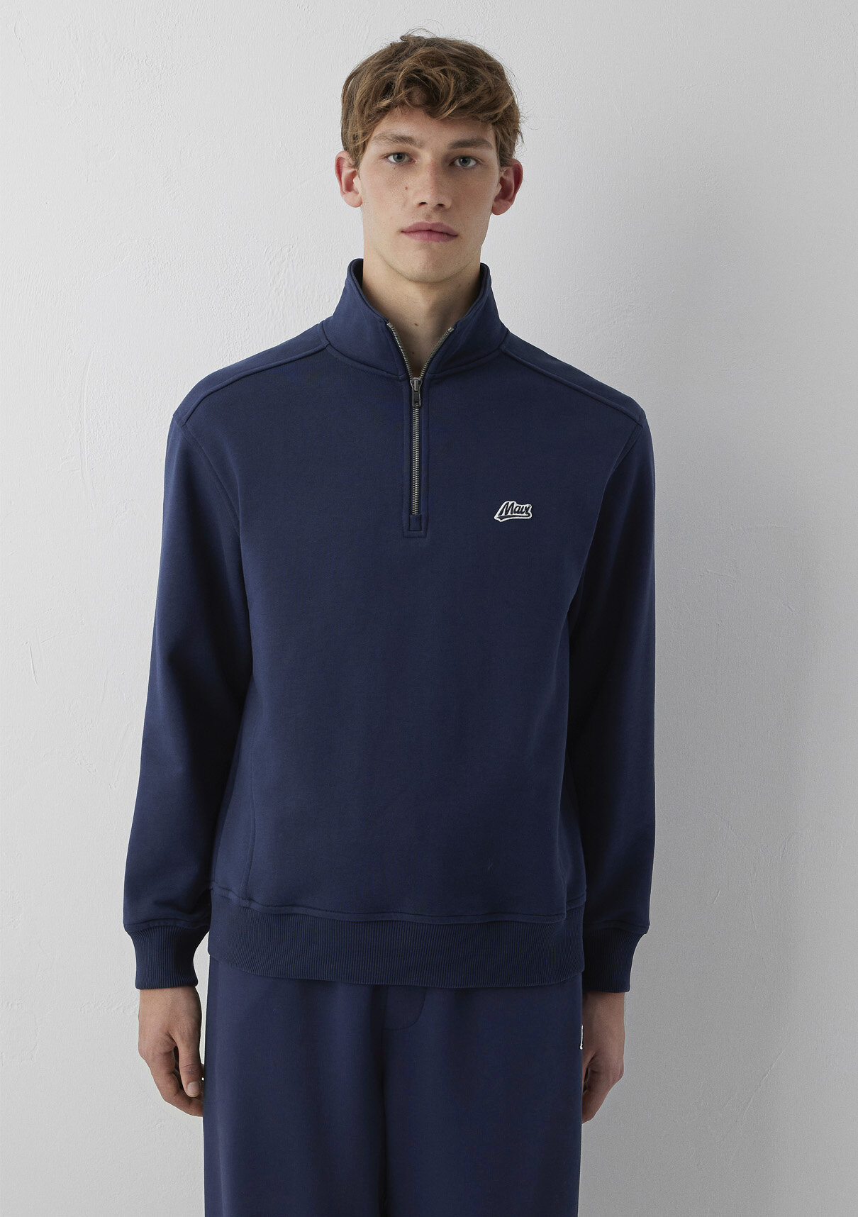 Mavi Patch Nakışlı Yarı Fermuarlı Lacivert Sweatshirt görsel 2