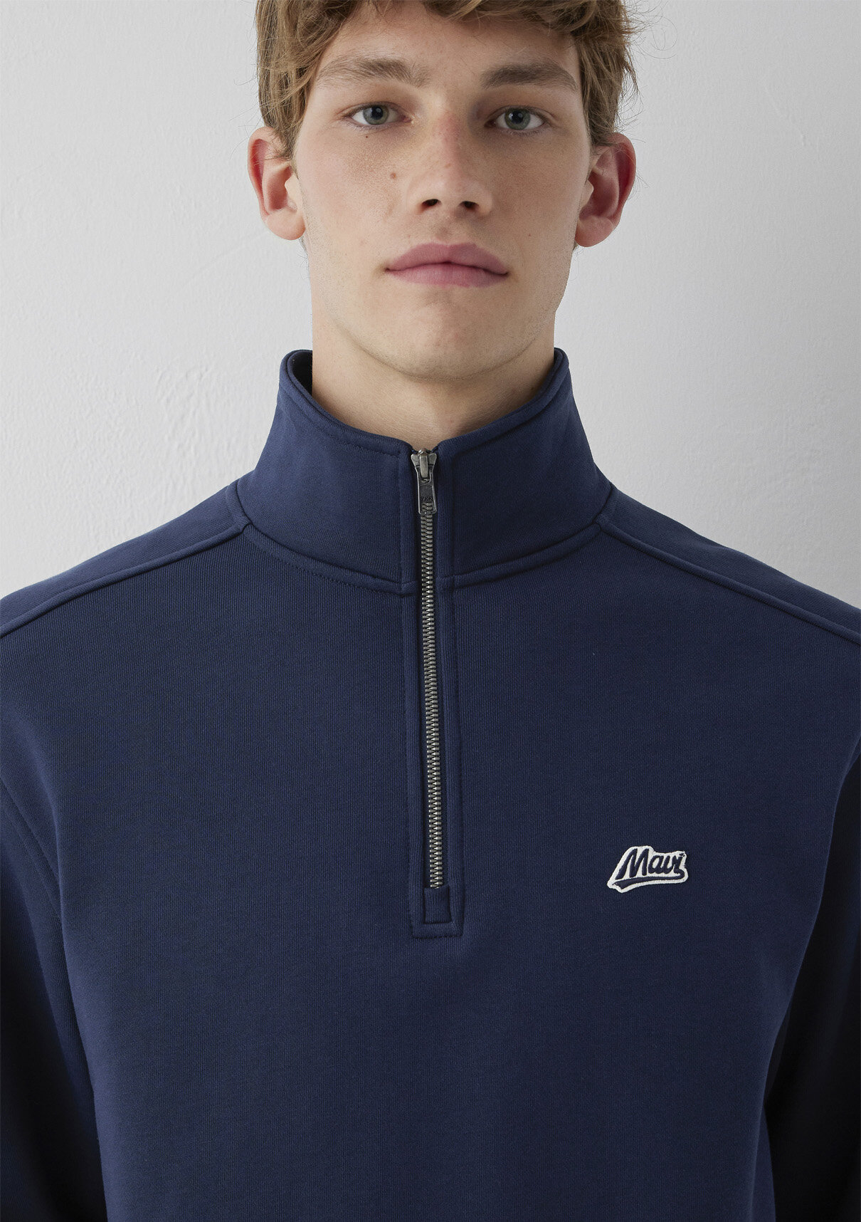 Mavi Patch Nakışlı Yarı Fermuarlı Lacivert Sweatshirt görsel 5