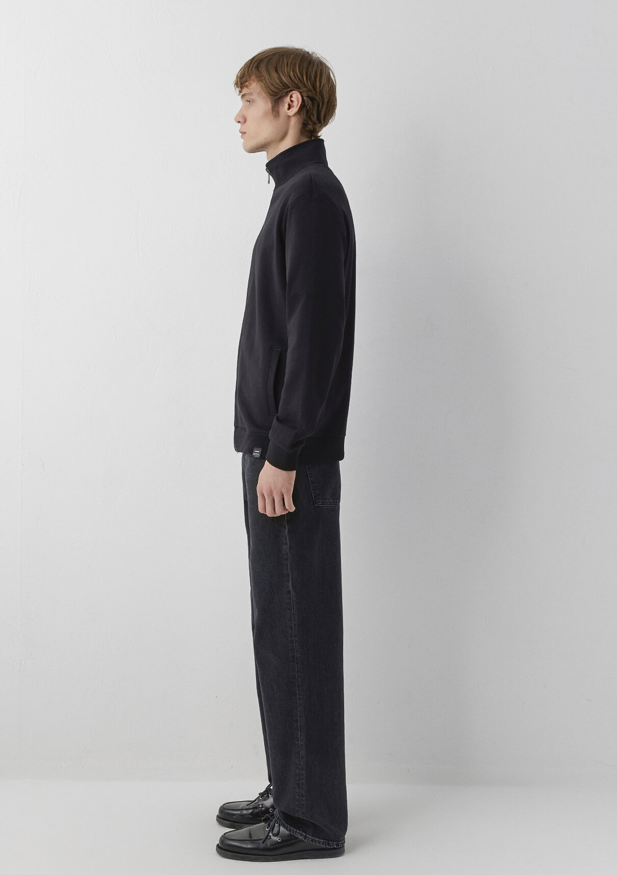 Mavi Fermuarlı Siyah Basic Sweatshirt görsel 3