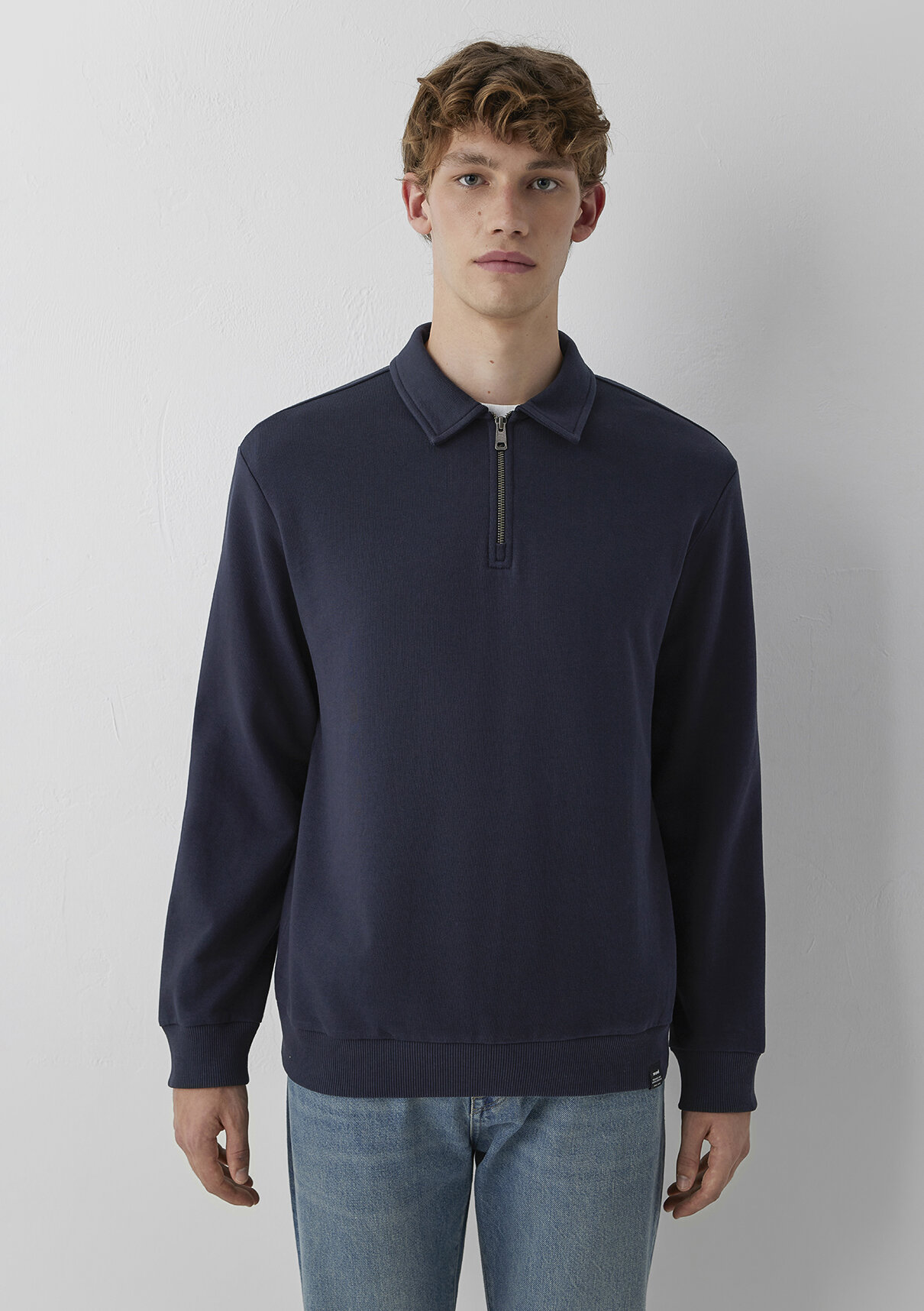 Mavi Yarı Fermuarlı Lacivert Polo Sweatshirt görsel 3