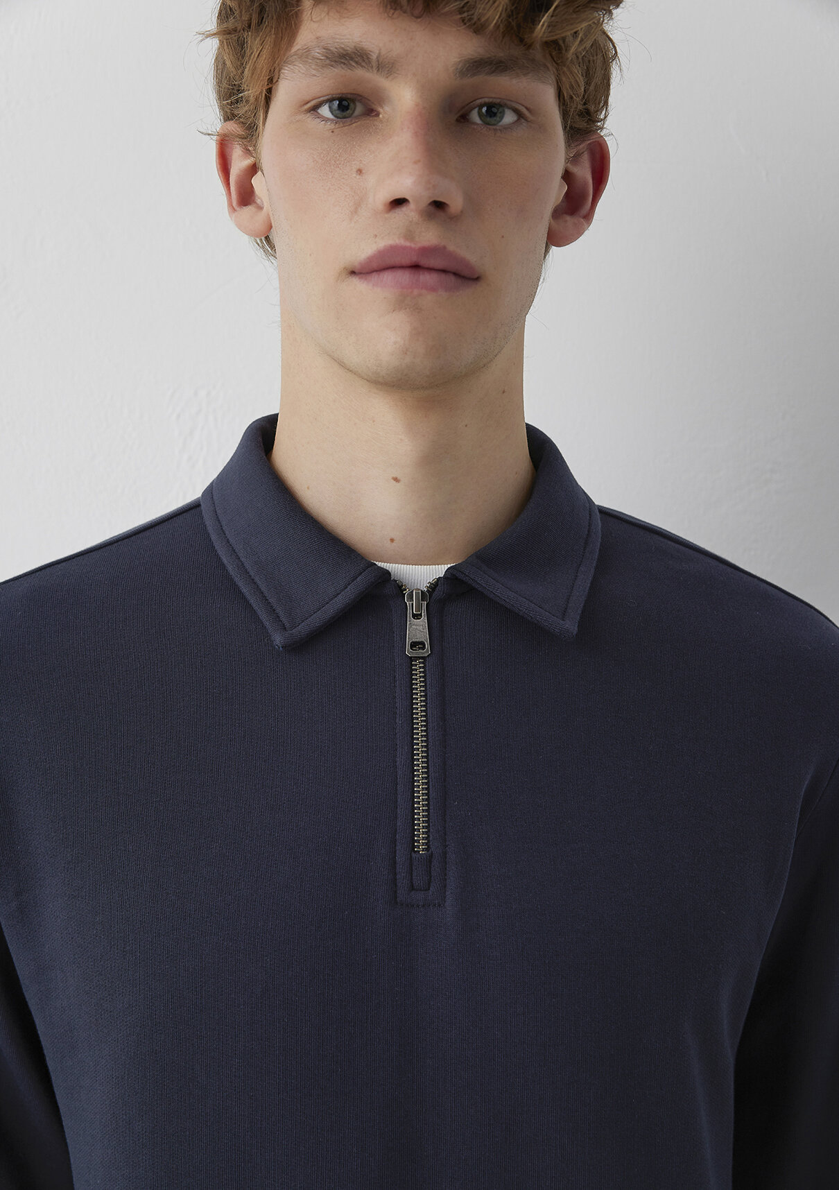 Mavi Yarı Fermuarlı Lacivert Polo Sweatshirt görsel 6