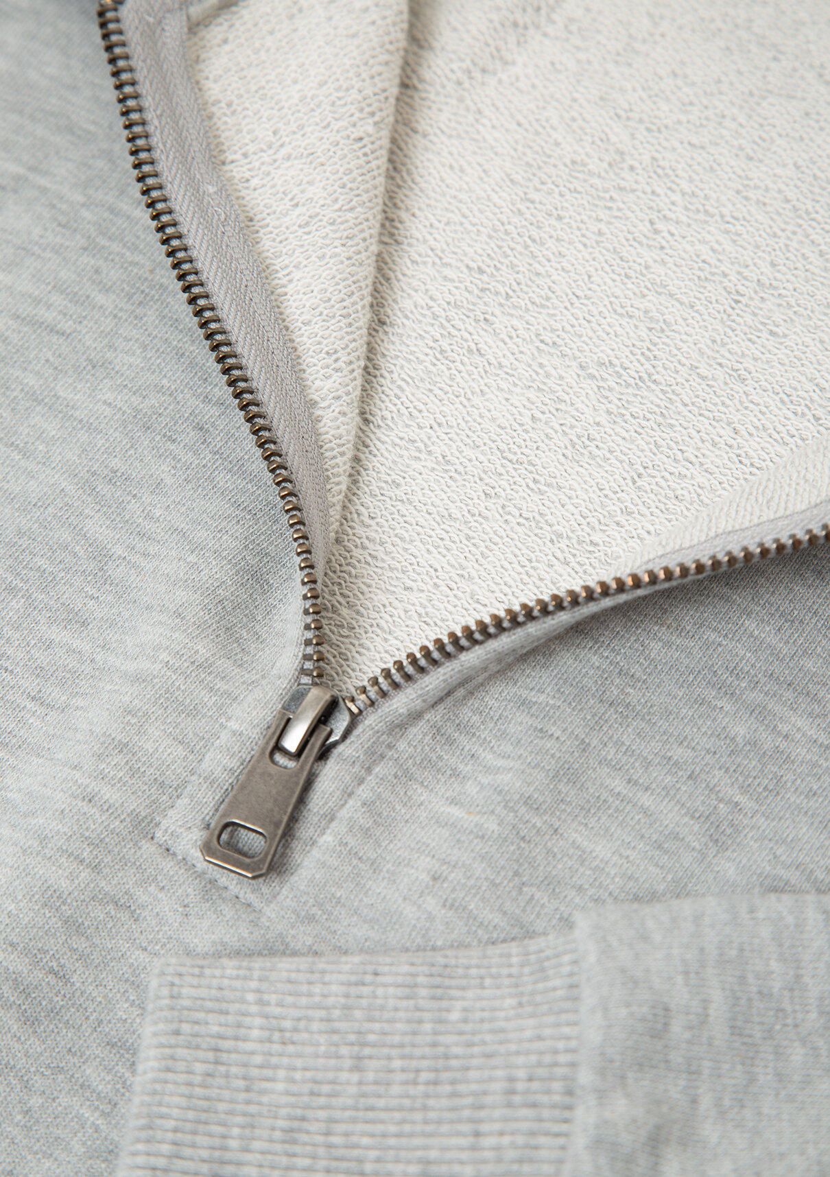 Mavi Yarı Fermuarlı Gri Polo Sweatshirt görsel 8