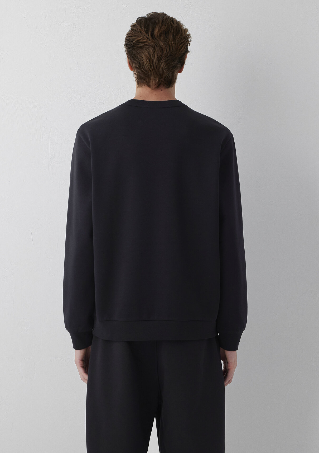 Mavi Siyah Basic Sweatshirt görsel 5