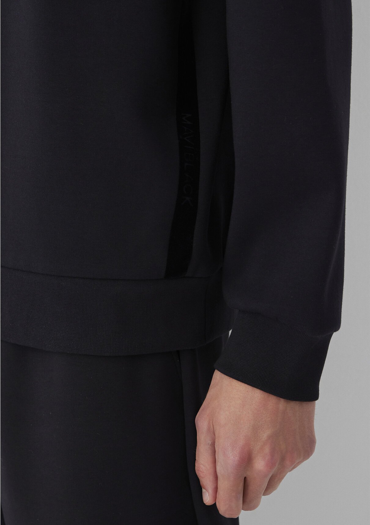 Mavi Siyah Basic Sweatshirt görsel 7
