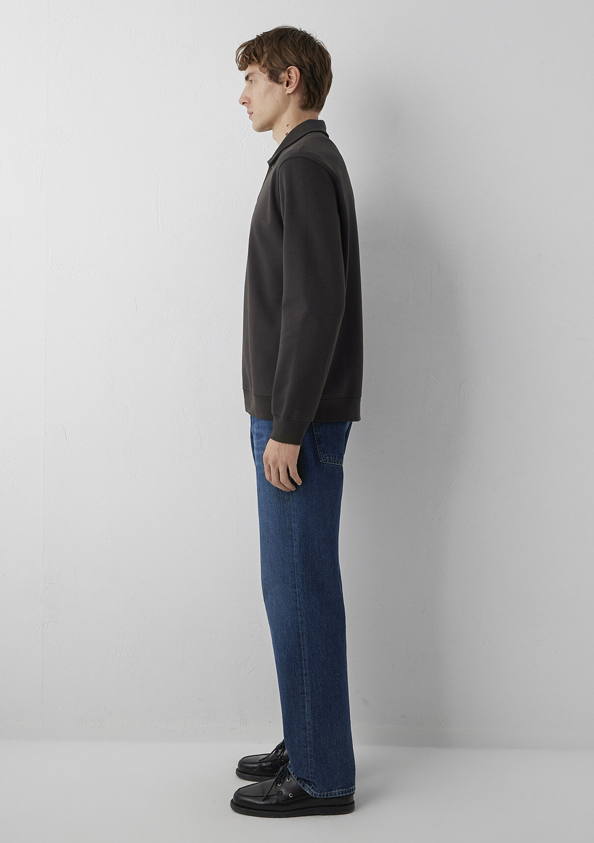 Mavi Kahverengi Polo Sweatshirt görsel 4