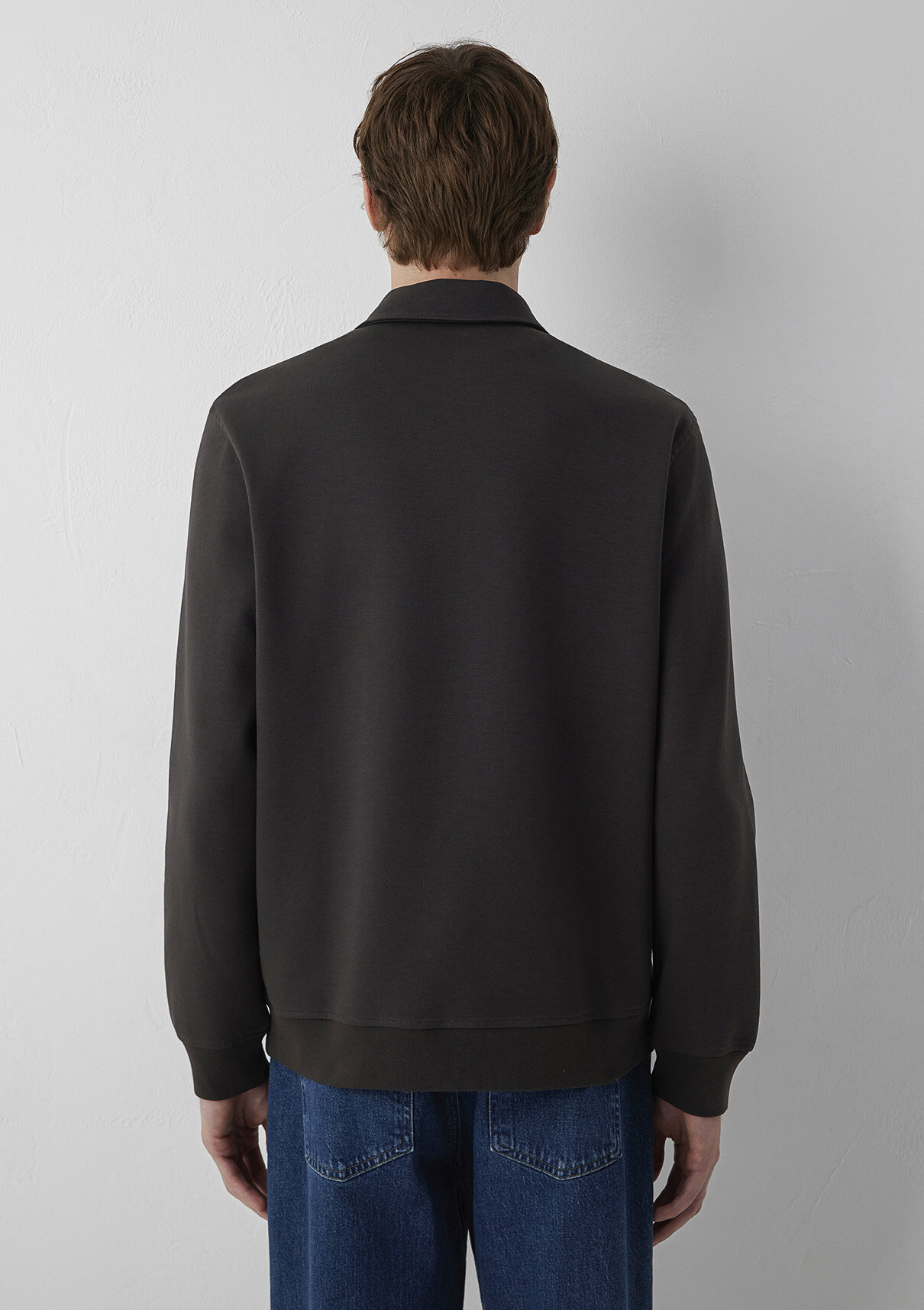 Mavi Kahverengi Polo Sweatshirt görsel 5