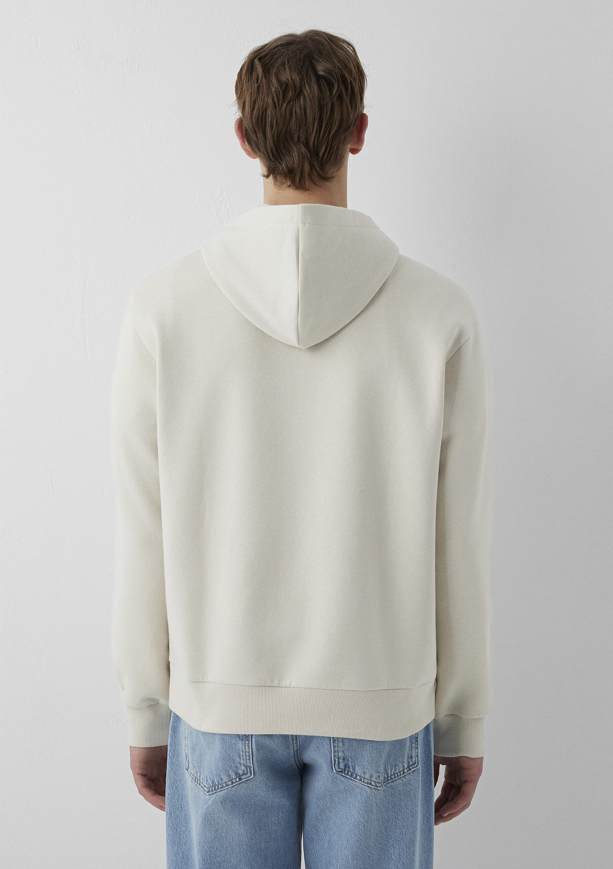 Mavi Logo Baskılı Kapüşonlu Bej Sweatshirt görsel 5