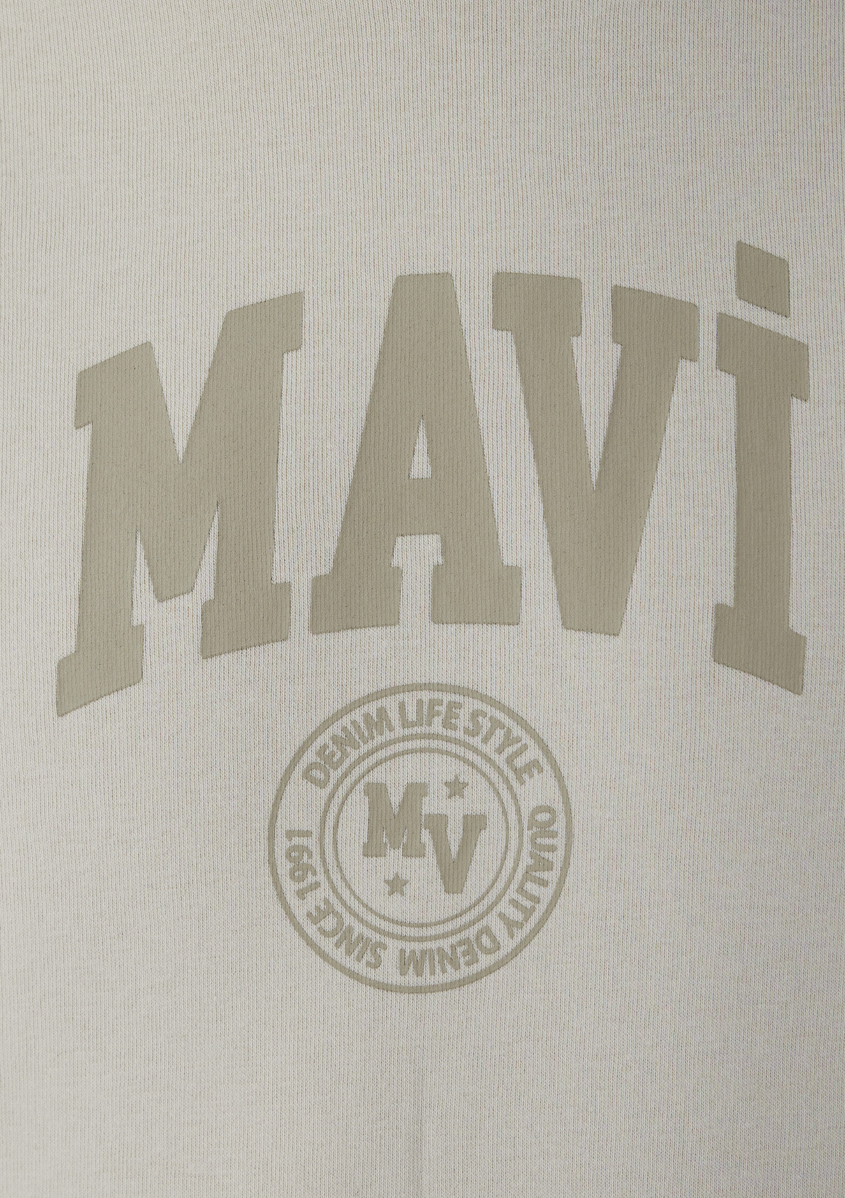 Mavi Logo Baskılı Kapüşonlu Bej Sweatshirt görsel 7