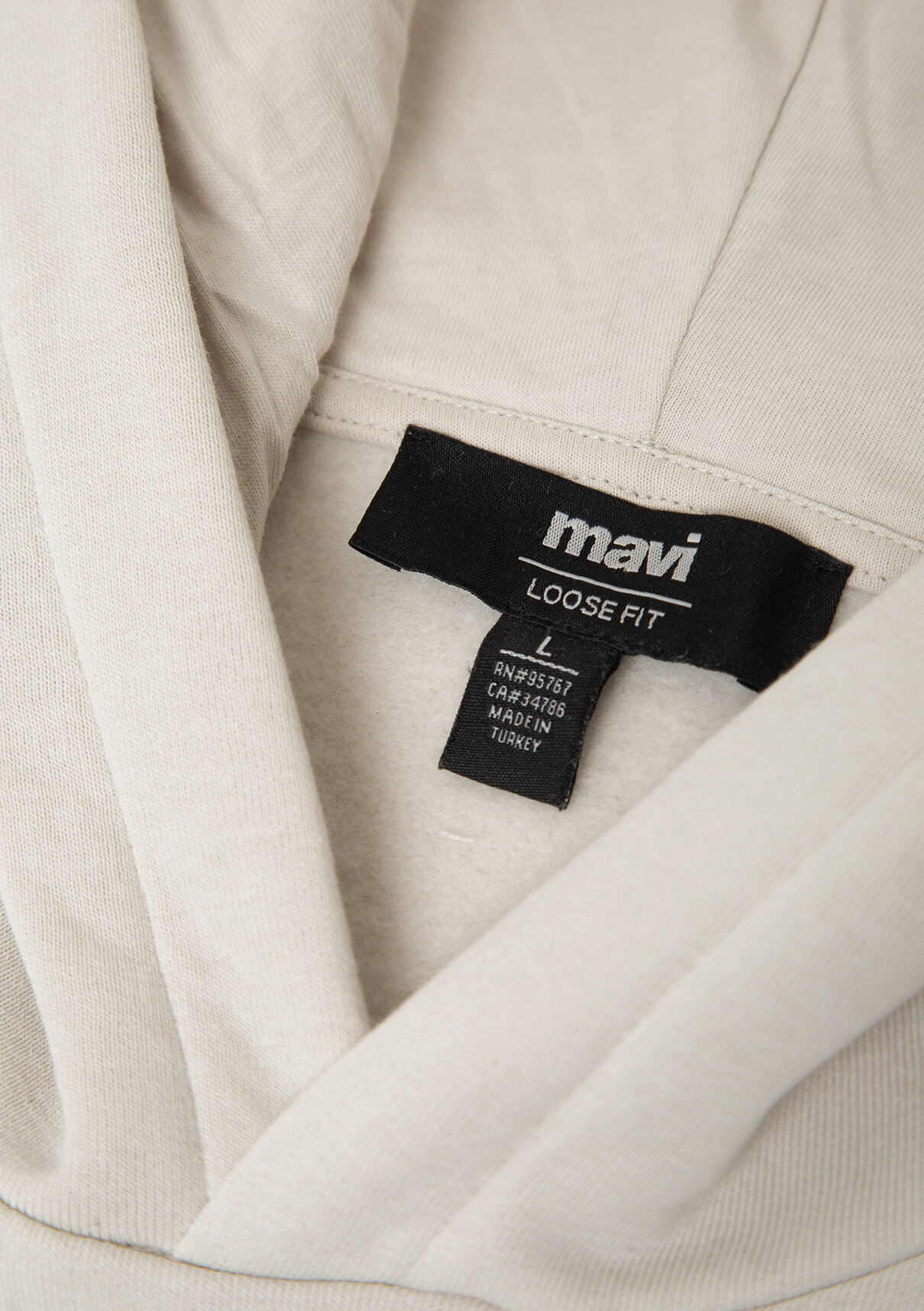 Mavi Logo Baskılı Kapüşonlu Bej Sweatshirt görsel 8