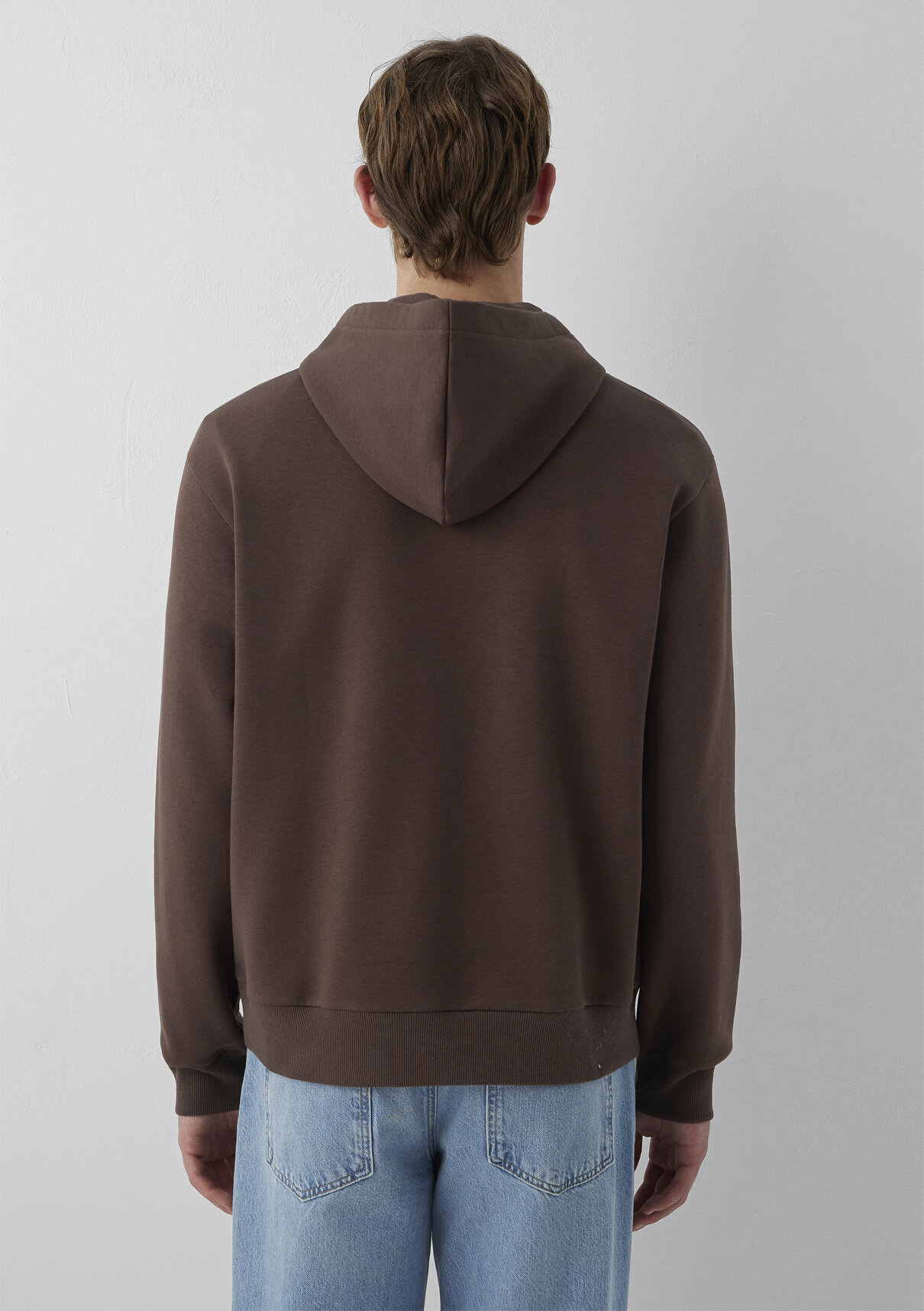 Mavi Logo Baskılı Kapüşonlu Kahverengi Sweatshirt görsel 5